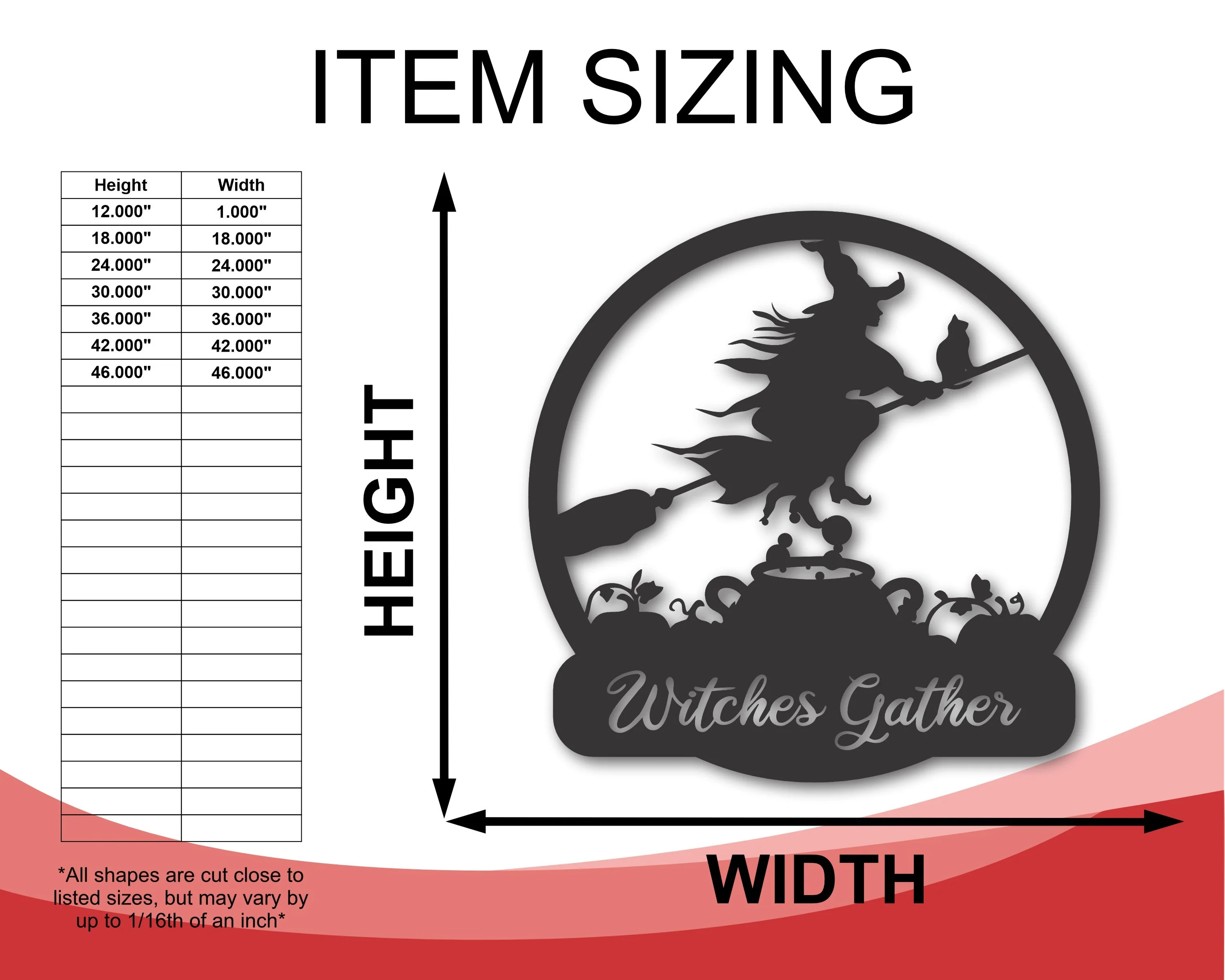 Personalized Metal Flying Witch Sign | 14 Color Options - Image 3