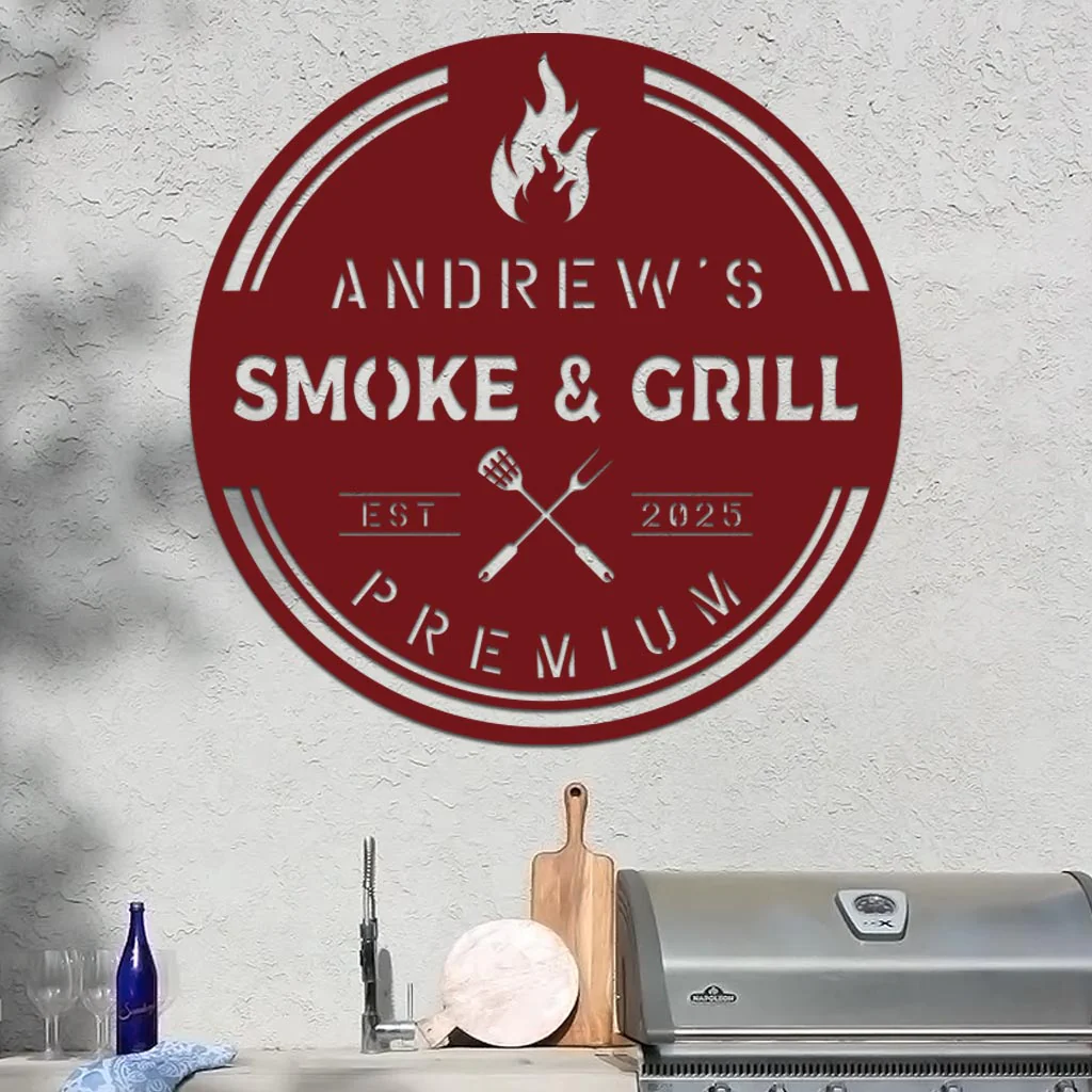 Personalized Smoke & Grill Sign - Image 2