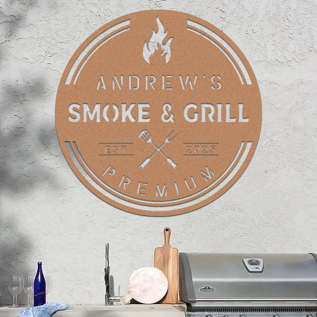 Personalized Smoke & Grill Sign - Image 3