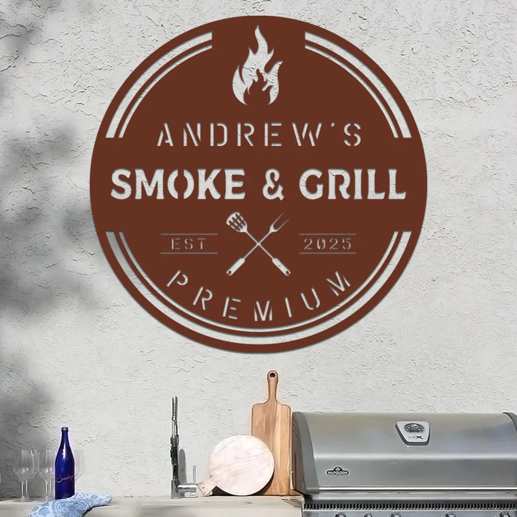 Personalized Smoke & Grill Sign - Image 4