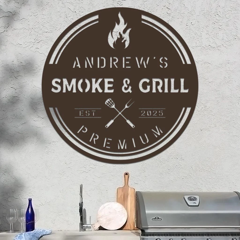 Personalized Smoke & Grill Sign - Image 5