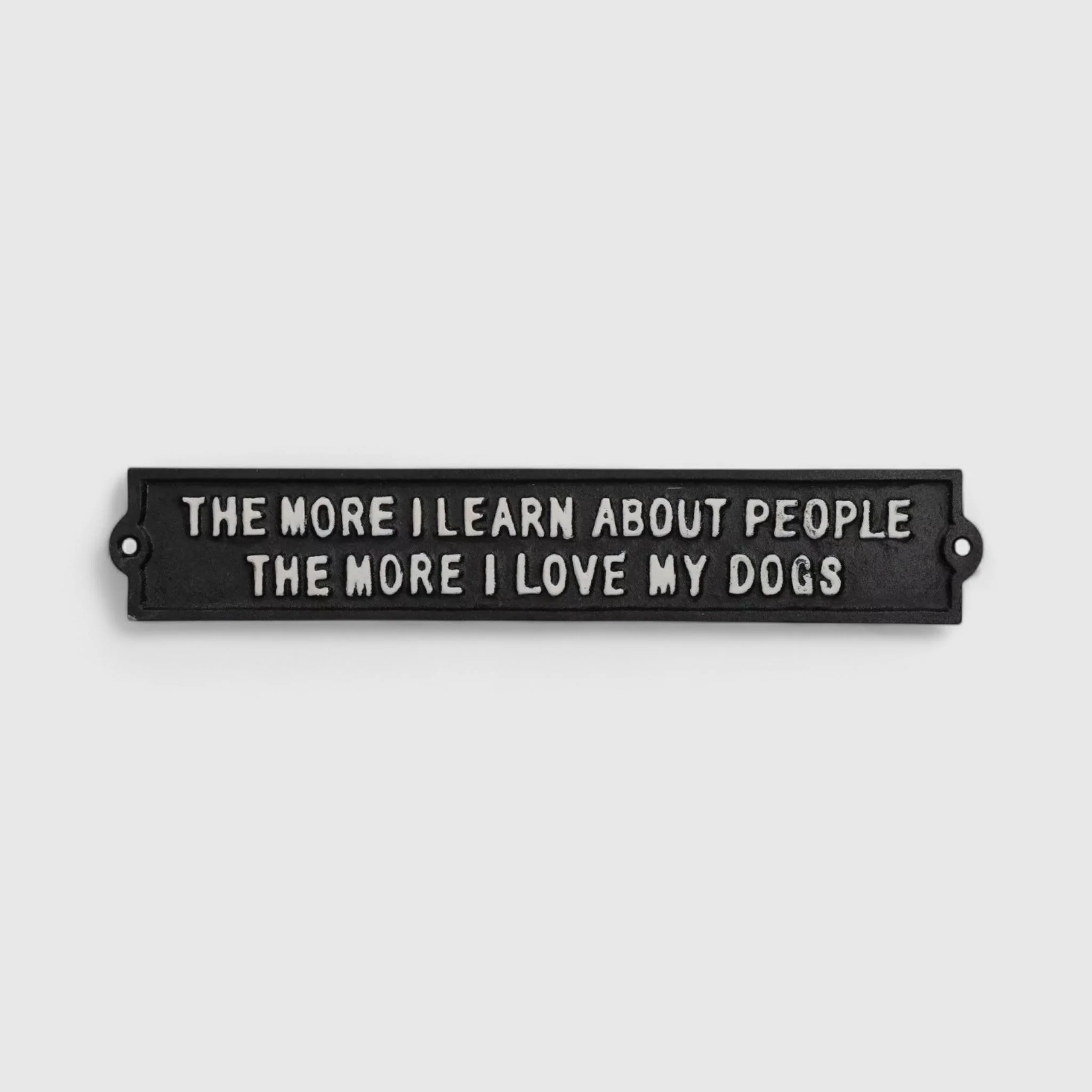 "The More I Learn About People" Cast Iron Dog-Themed Plaque - Image 2