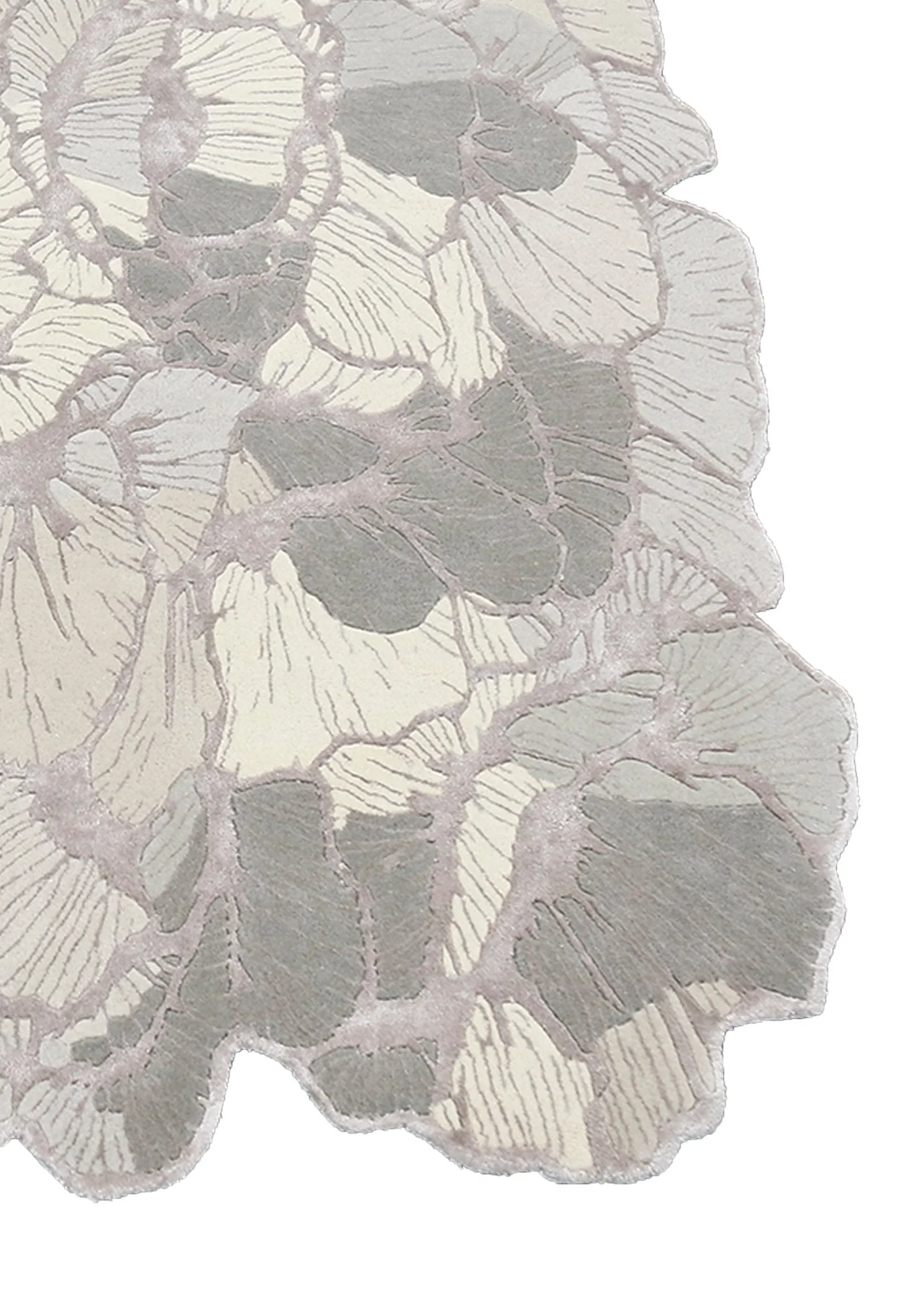 Petals Modern Gray Hand Tufted 5x7 Wool Area Rug - Image 3