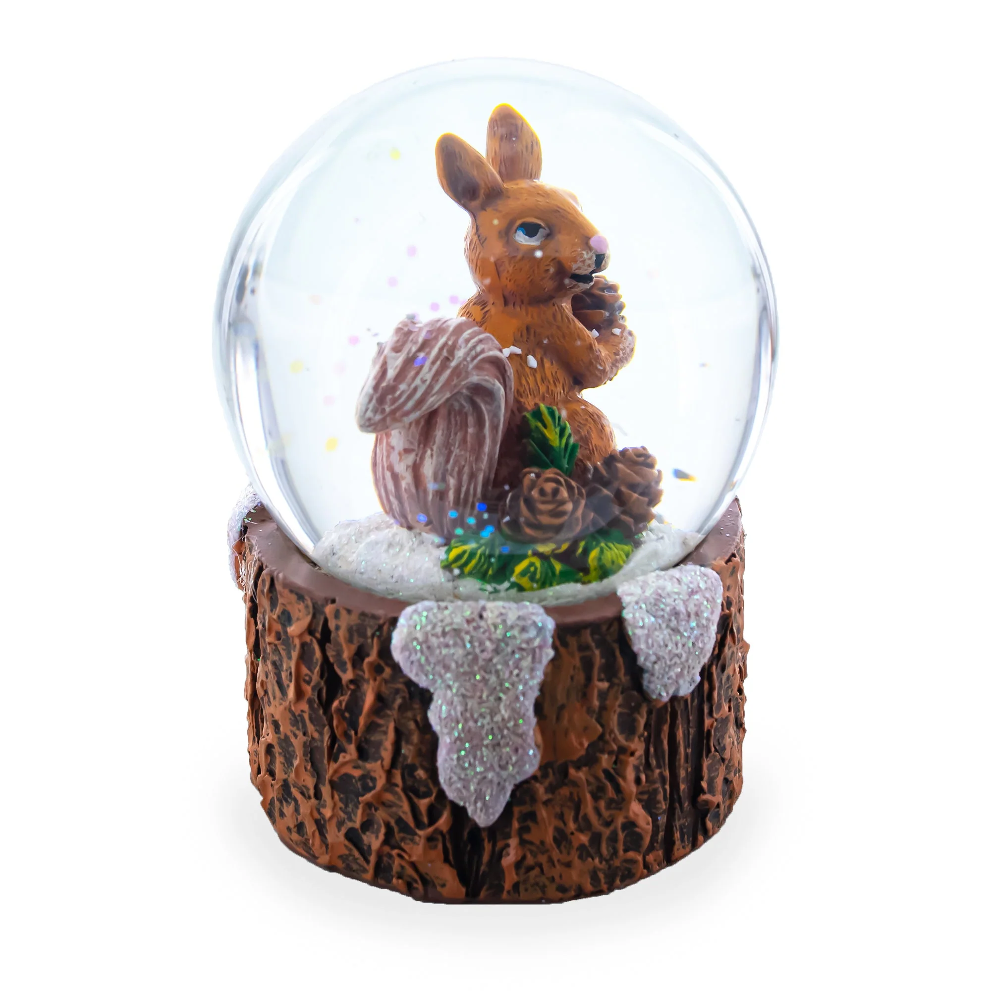 Pinecone Pal Mini Water Snow Globe: Squirrel with a Nutty Friend - Image 3