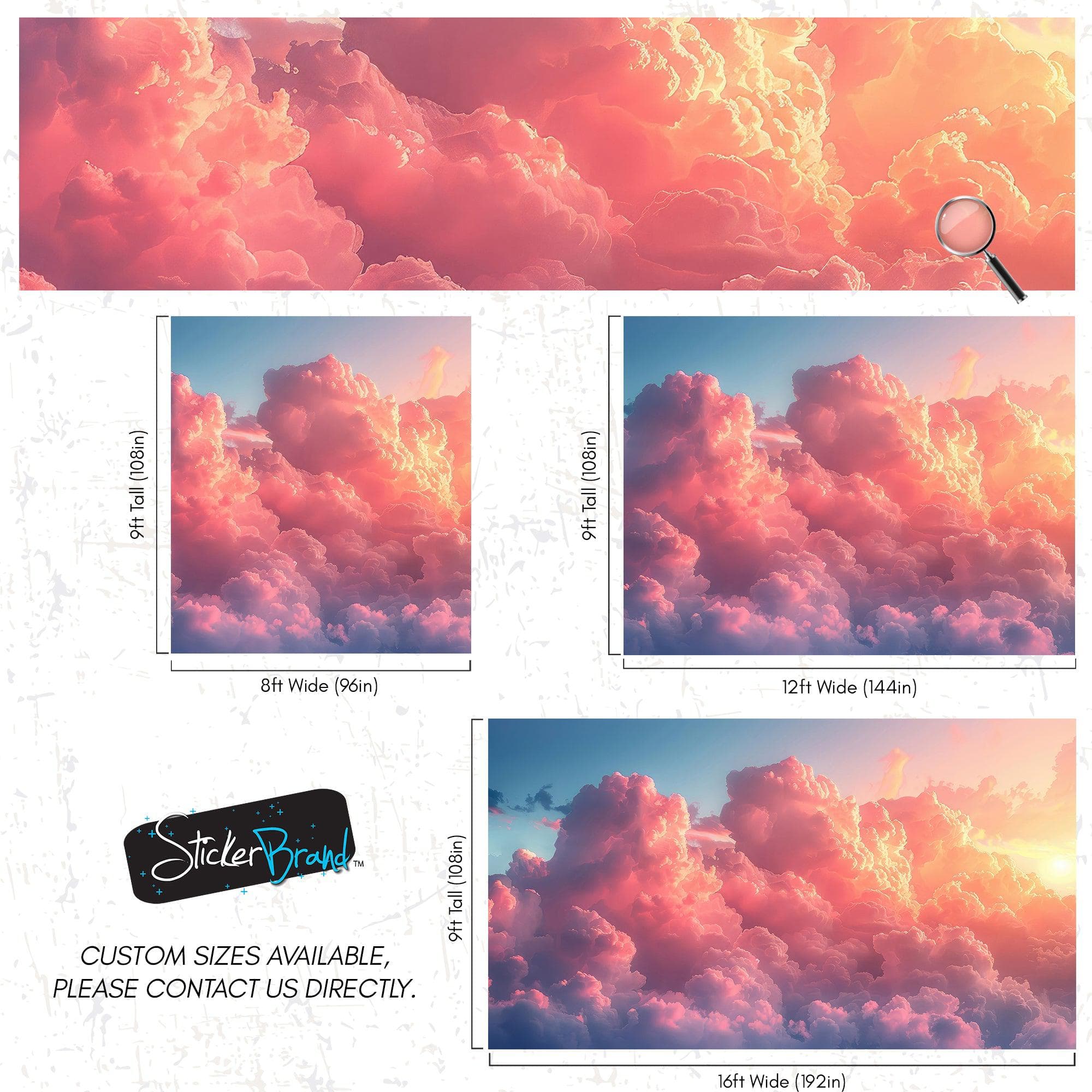 Pink Clouds Wallpaper Mural. #6983 - Image 10