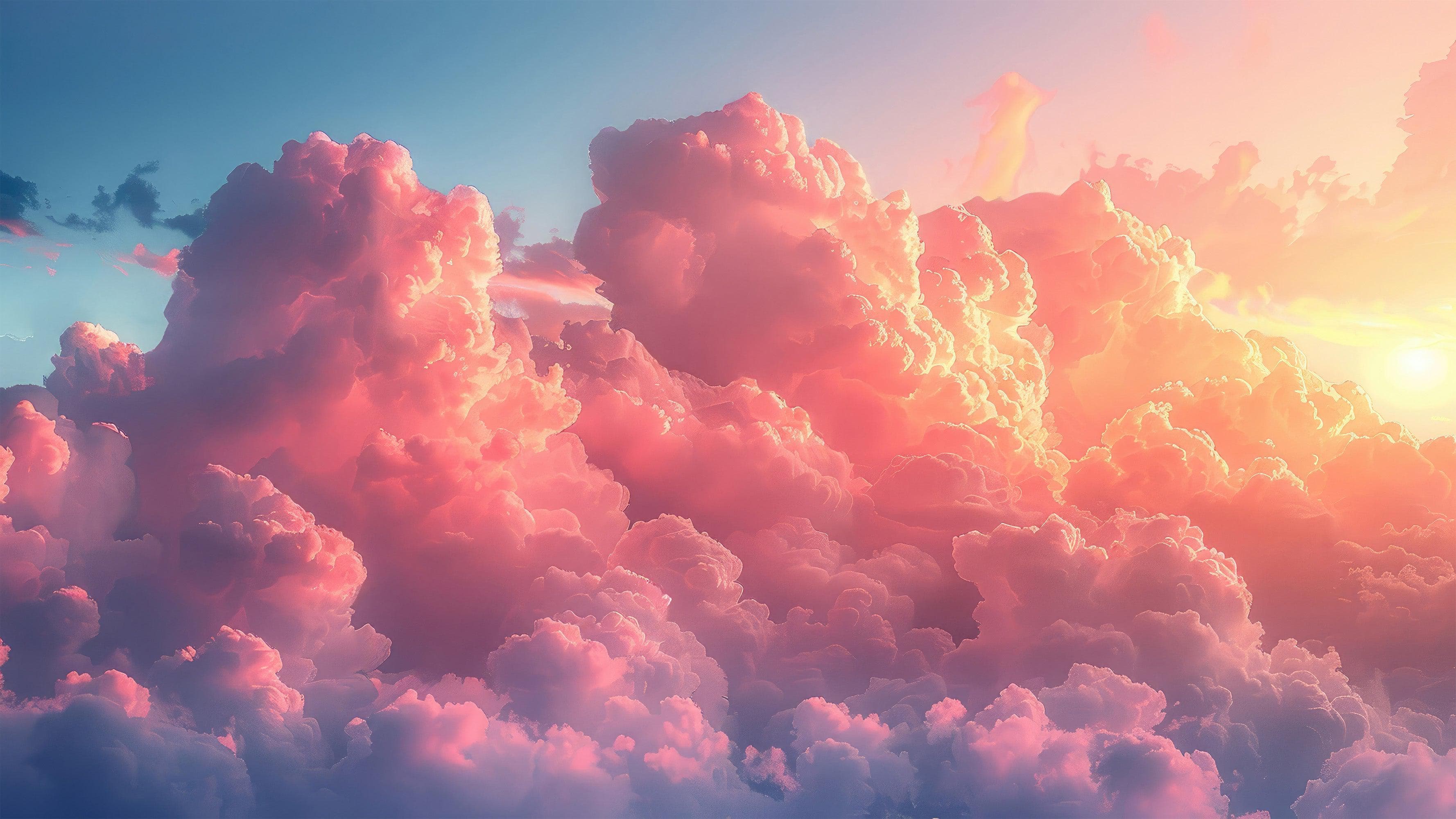 Pink Clouds Wallpaper Mural. #6983 - Image 2