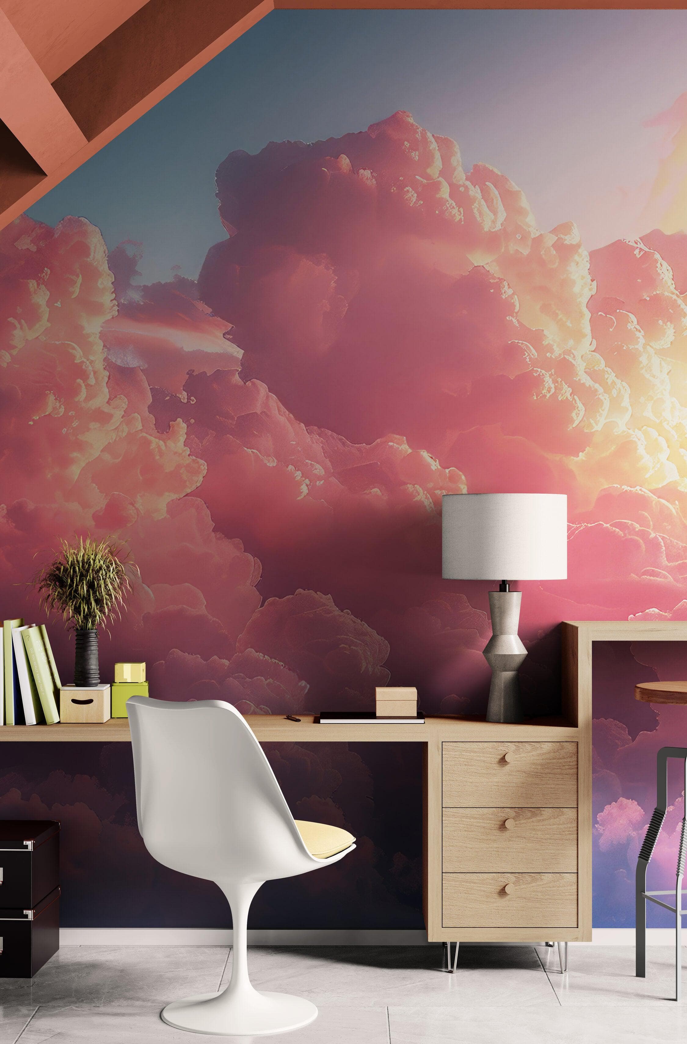Pink Clouds Wallpaper Mural. #6983 - Image 4
