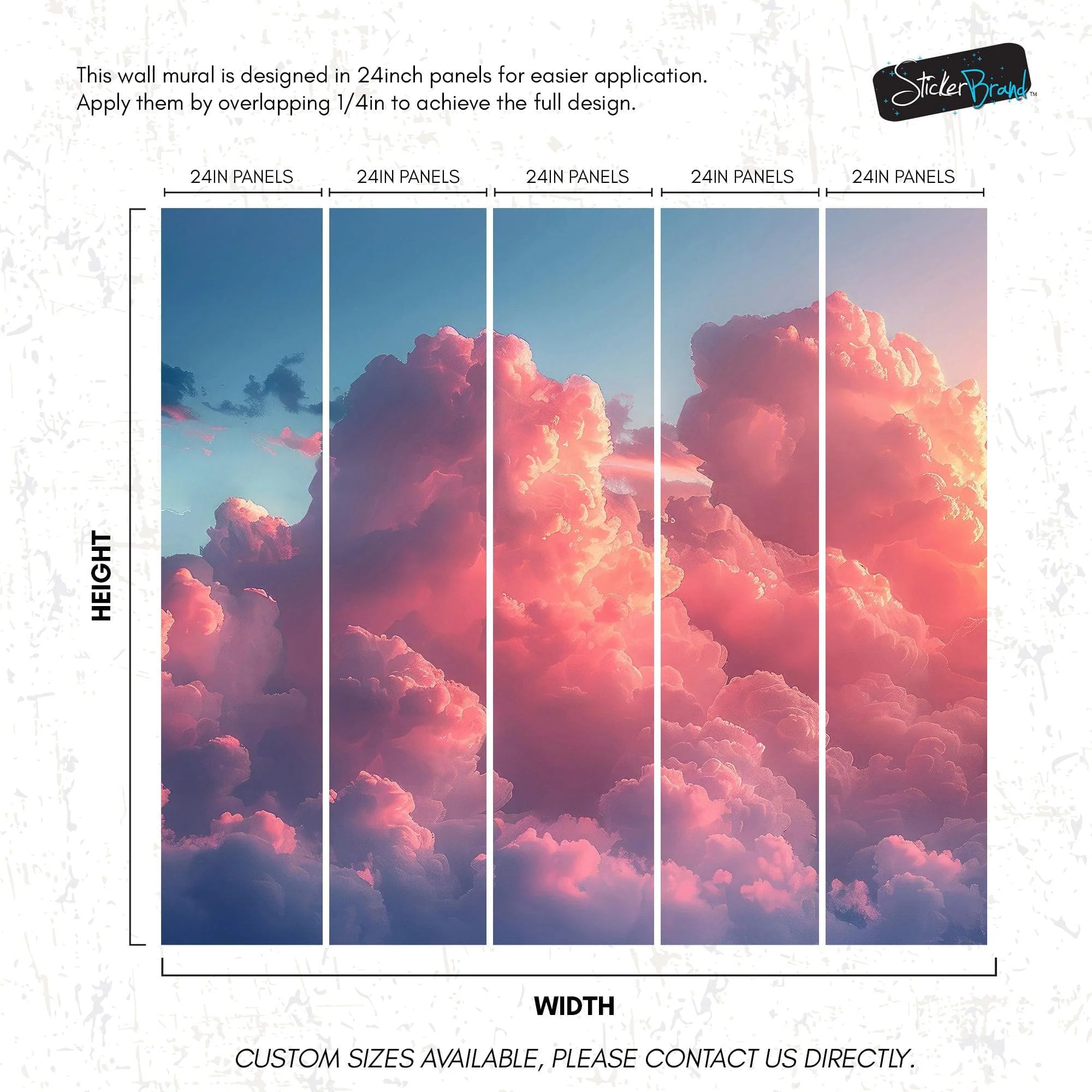 Pink Clouds Wallpaper Mural. #6983 - Image 9