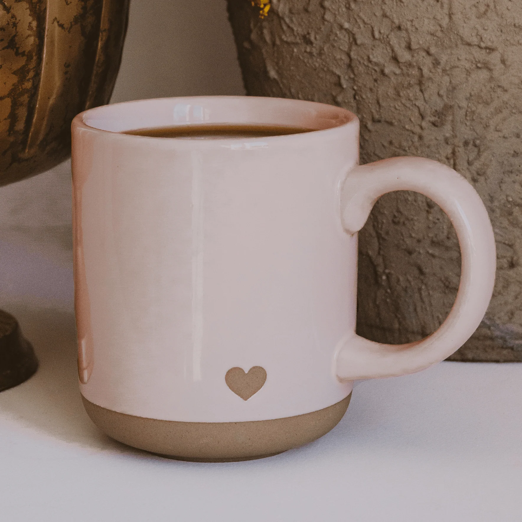 Pink Heart 14 oz Stoneware Coffee Mug - Image 2