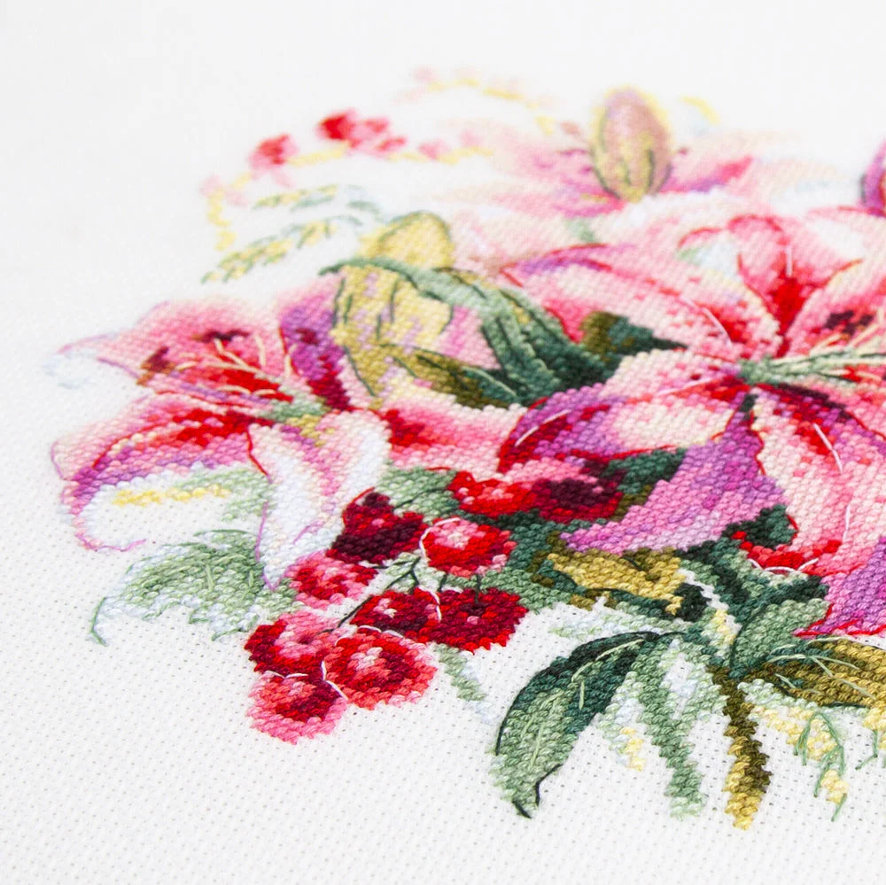Pink Lilies 70-06 Counted Cross-Stitch Kit - Image 4