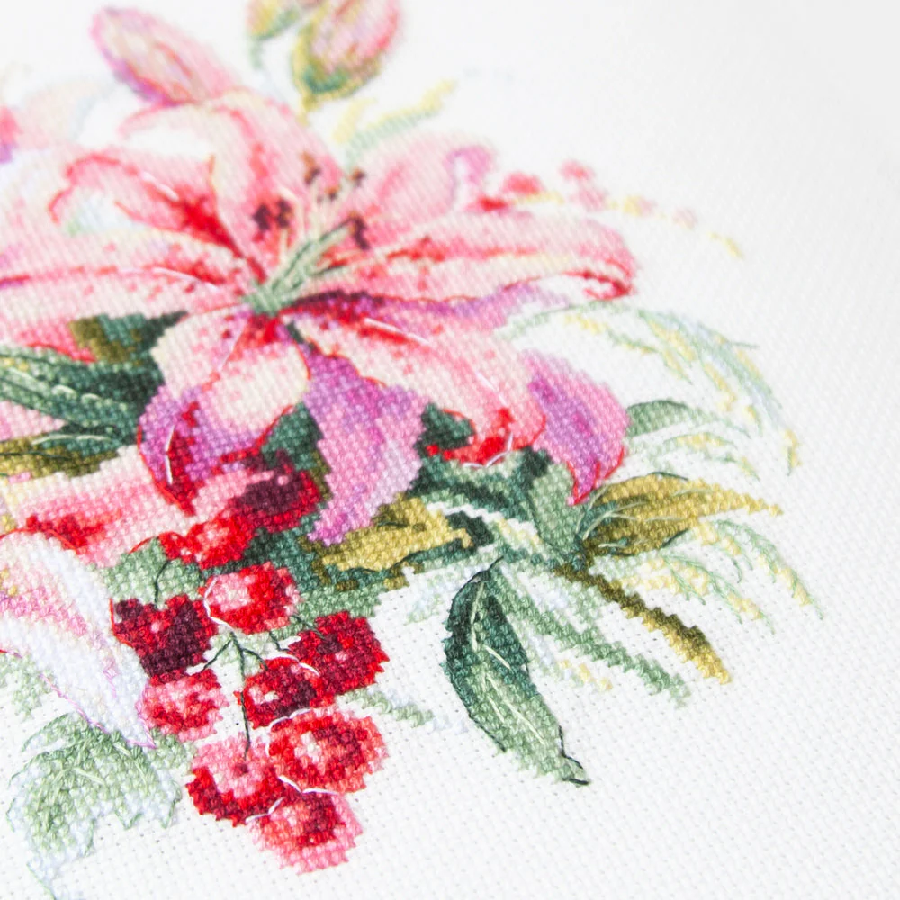 Pink Lilies 70-06 Counted Cross-Stitch Kit - Image 6