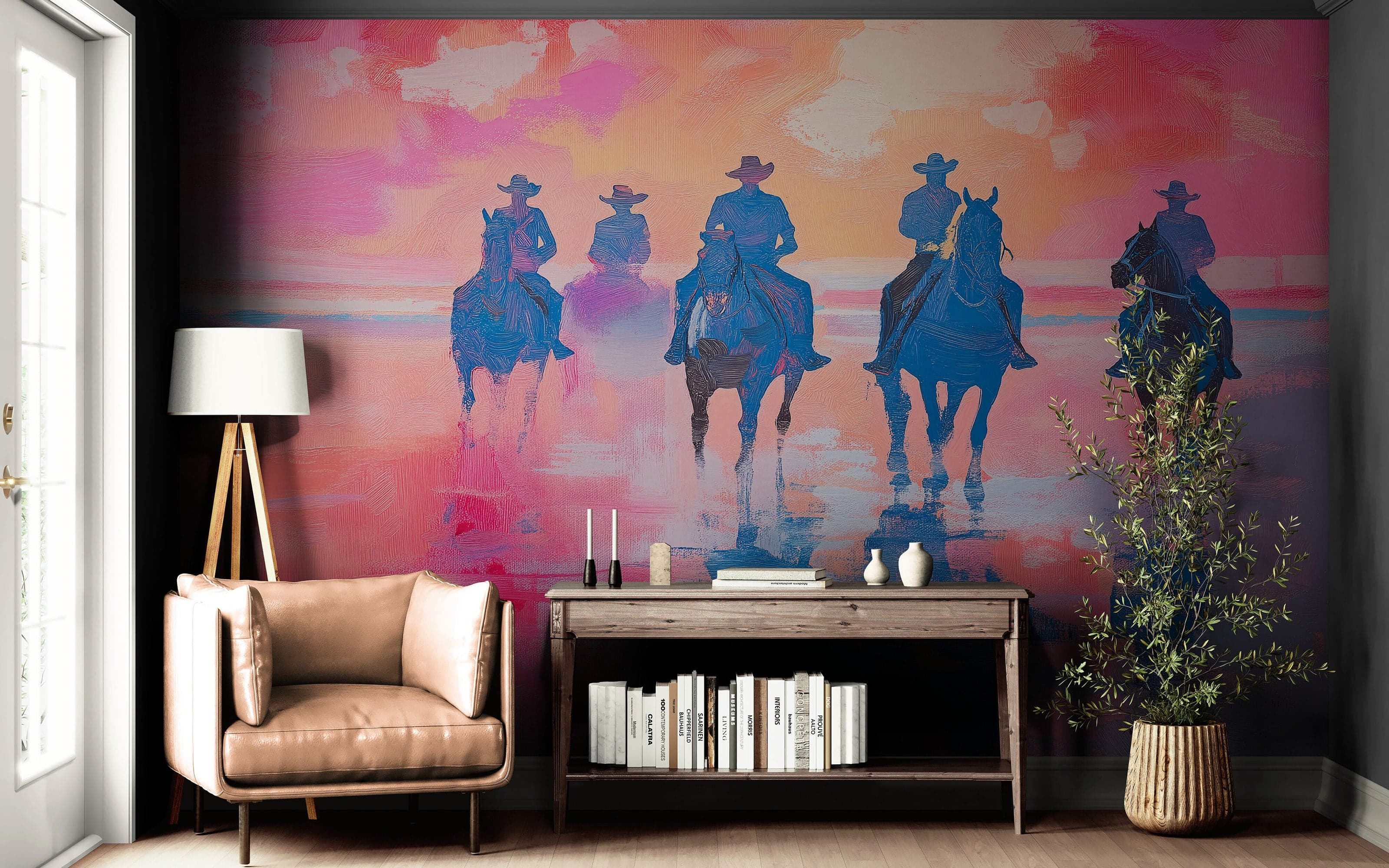 Pink Western Cowboy Style Wall Mural. Pink Cowgirl. #7048 - Image 3