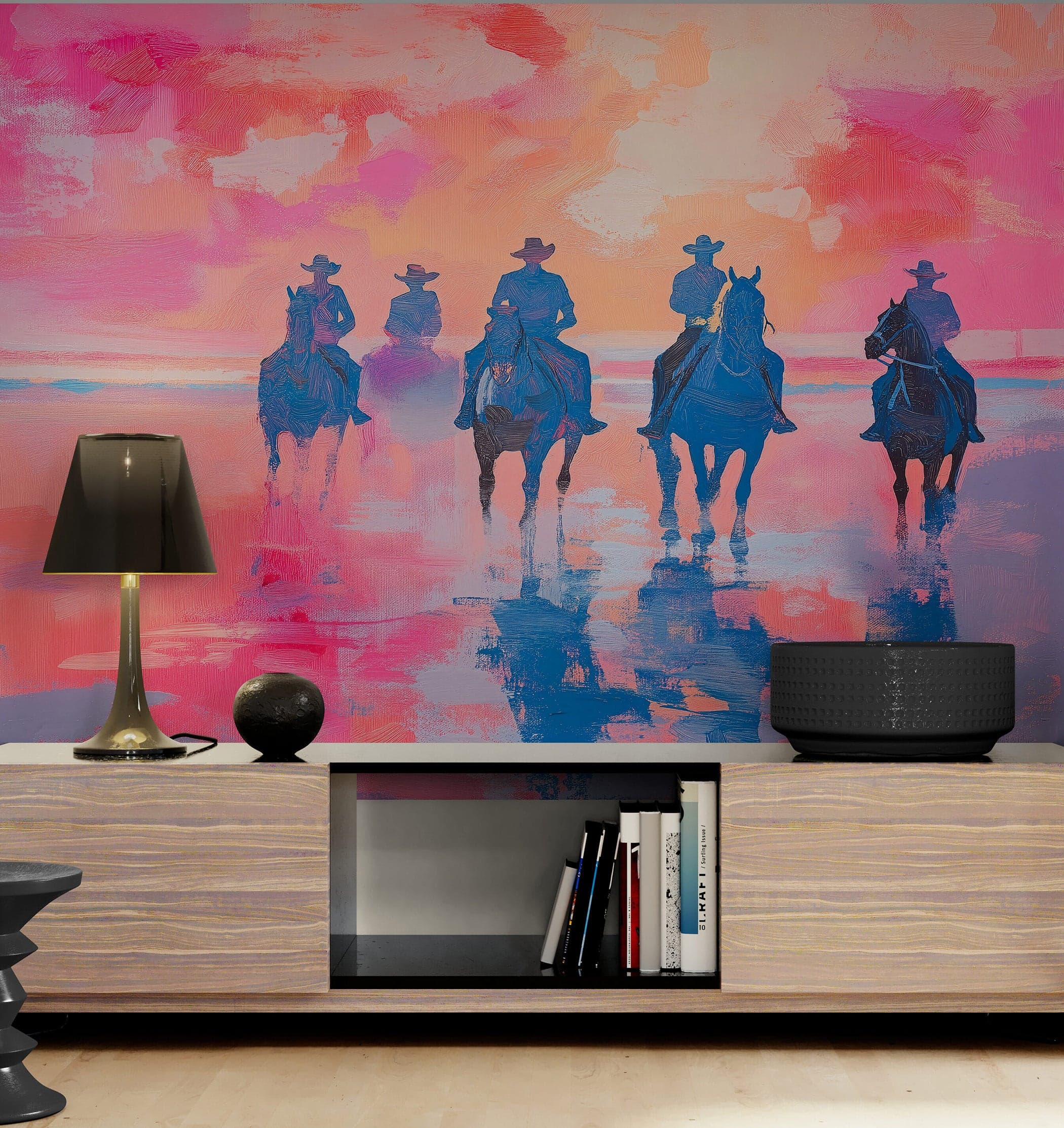 Pink Western Cowboy Style Wall Mural. Pink Cowgirl. #7048 - Image 4