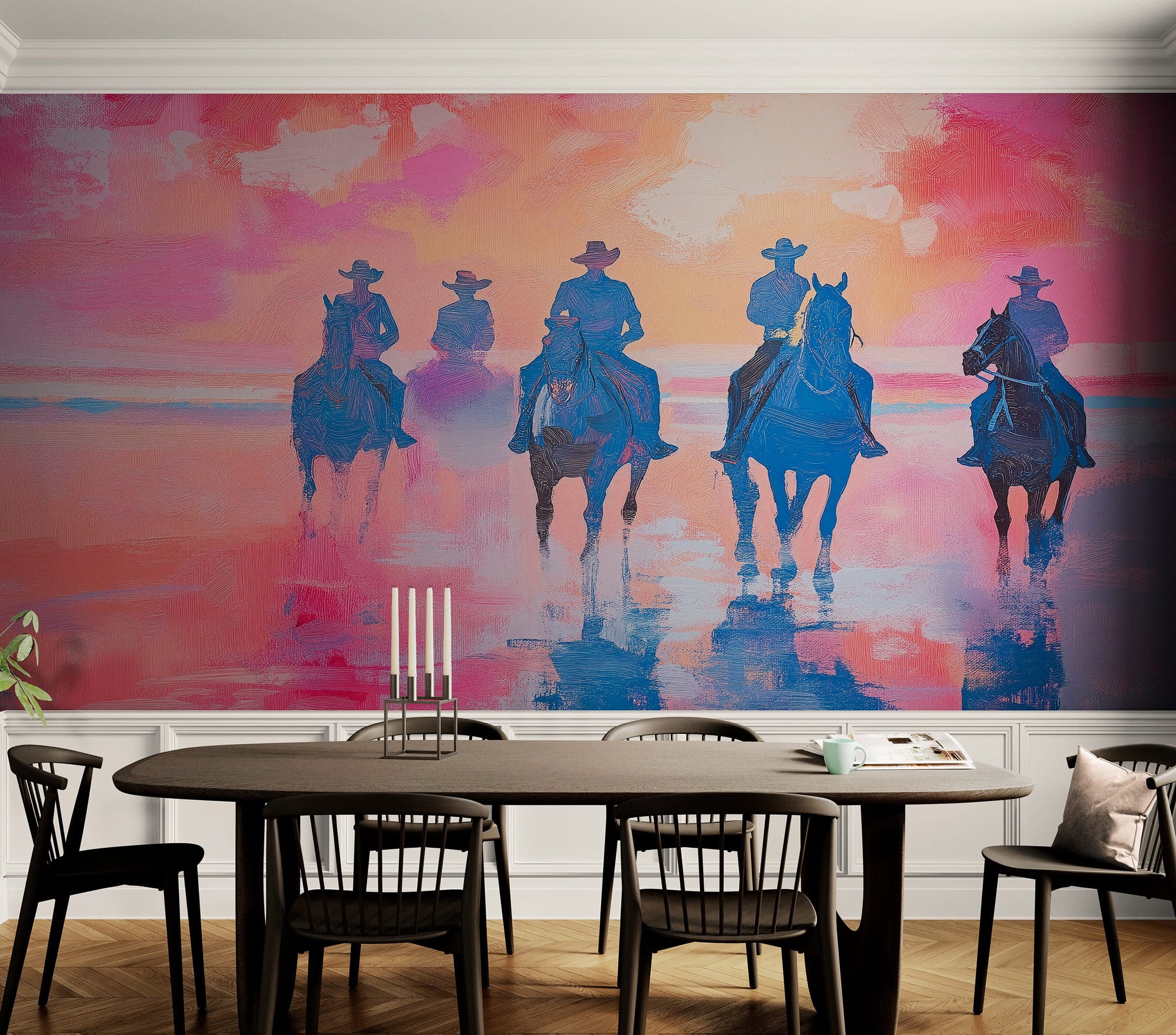Pink Western Cowboy Style Wall Mural. Pink Cowgirl. #7048 - Image 6