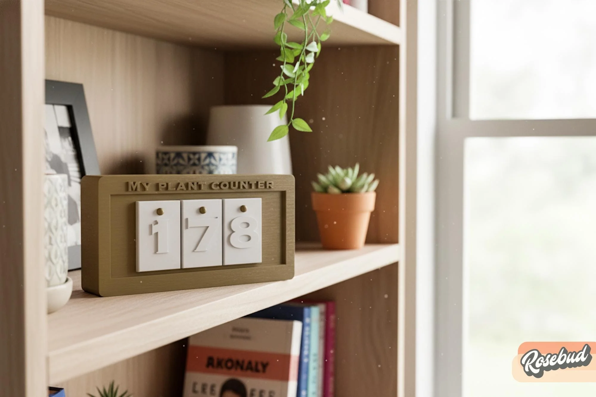 Plant Lover Gift, Plant Counter Sliding Display, Unique Houseplant Gift Idea, Garden Lover Gift, Modern Plant Decor, Plant Milestone Counter - Image 5