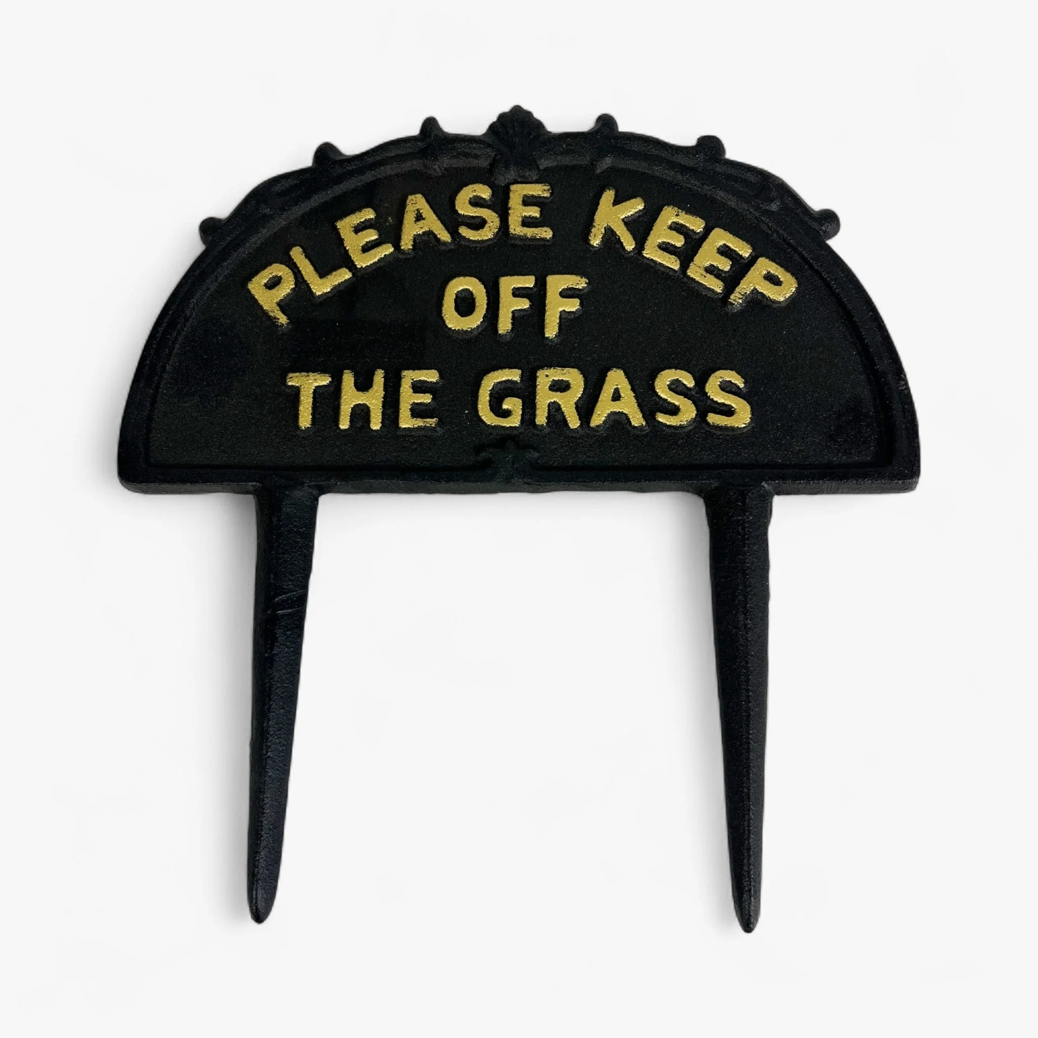 Please Keep Off The Grass Sign Cast Iron Garden Stake - Image 2