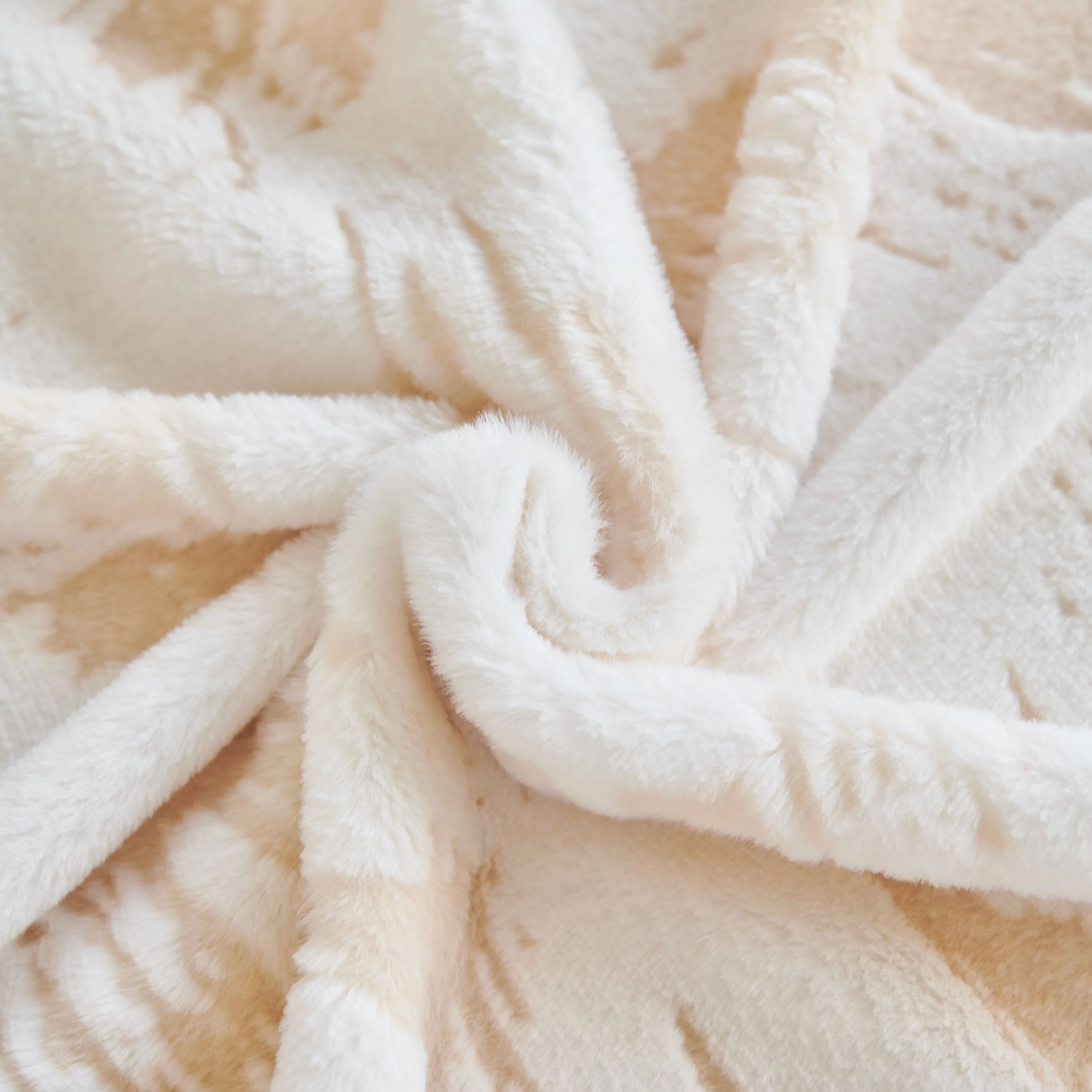 Plush Faux Fur Warm Sofa Cover with Waves Jacquard Textured Throw Blankets for Couch - Image 6