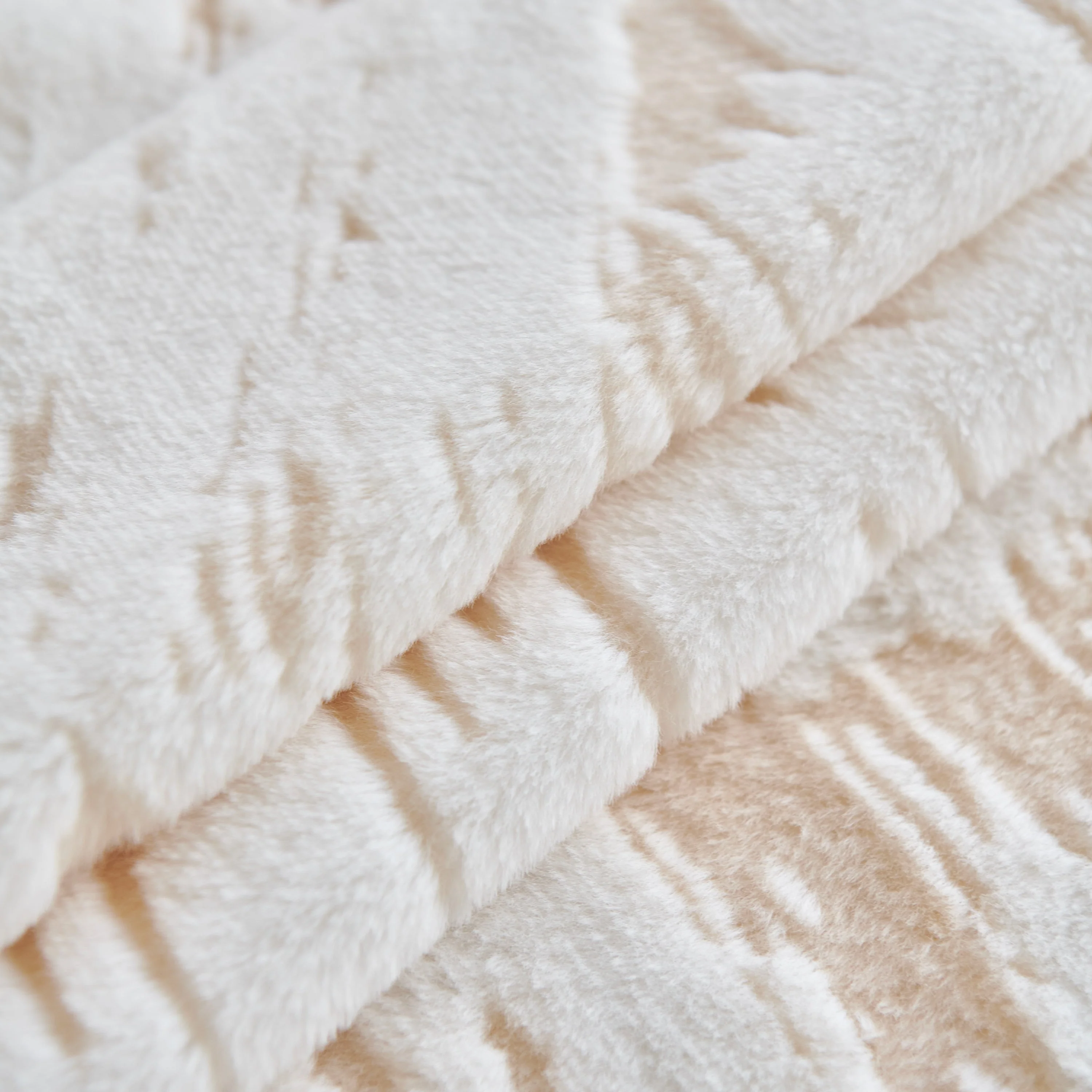 Plush Faux Fur Warm Sofa Cover with Waves Jacquard Textured Throw Blankets for Couch - Image 7