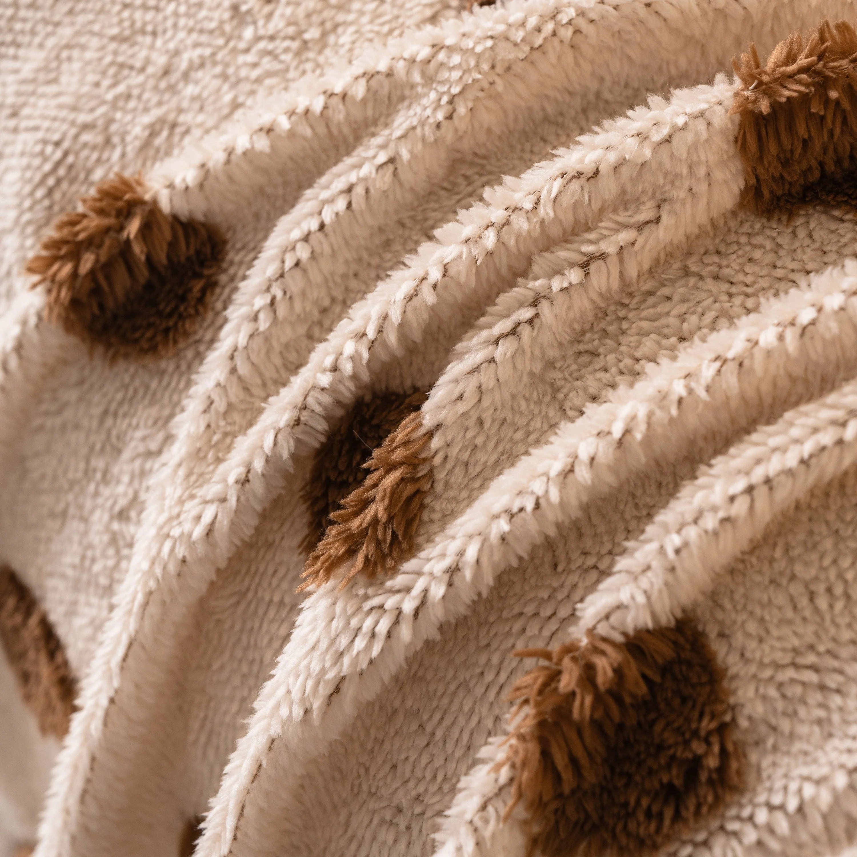 Plush Fleece Sofa Cover Throw, Soft Textured Polka Dot Couch Protector Blanket for Pets - Image 87