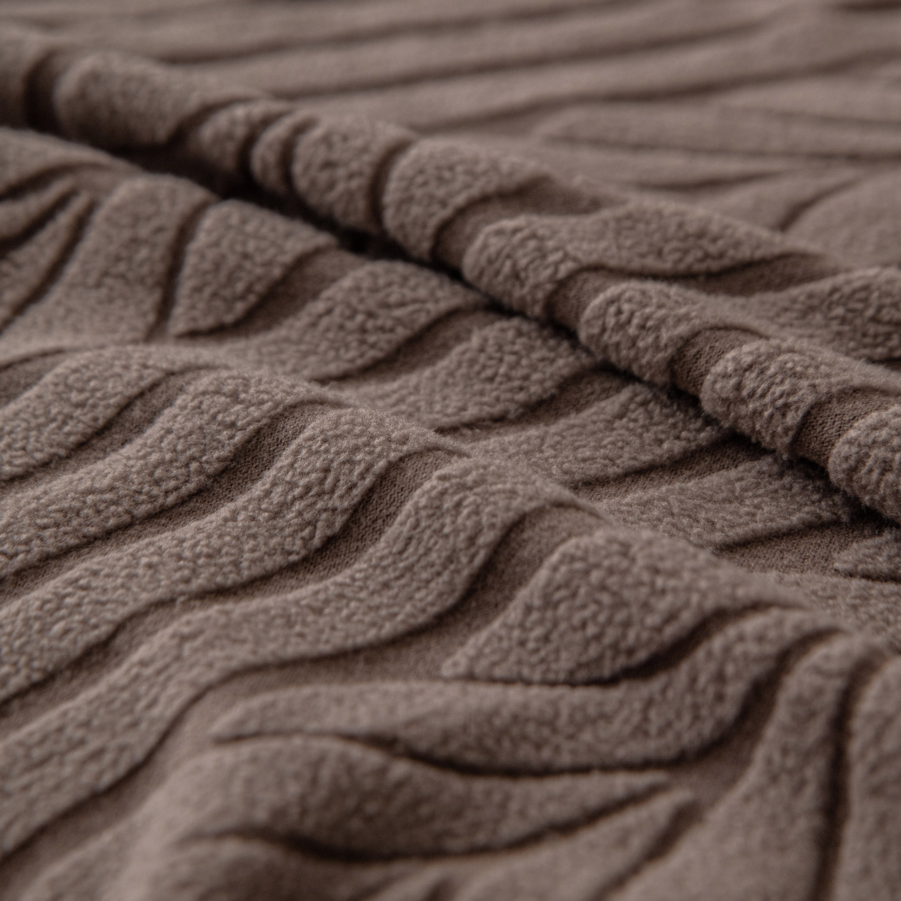 Plush Fleece Sofa Slipcover with 3D Wheat Pattern, Cozy High-Stretch Couch Cover - Image 80