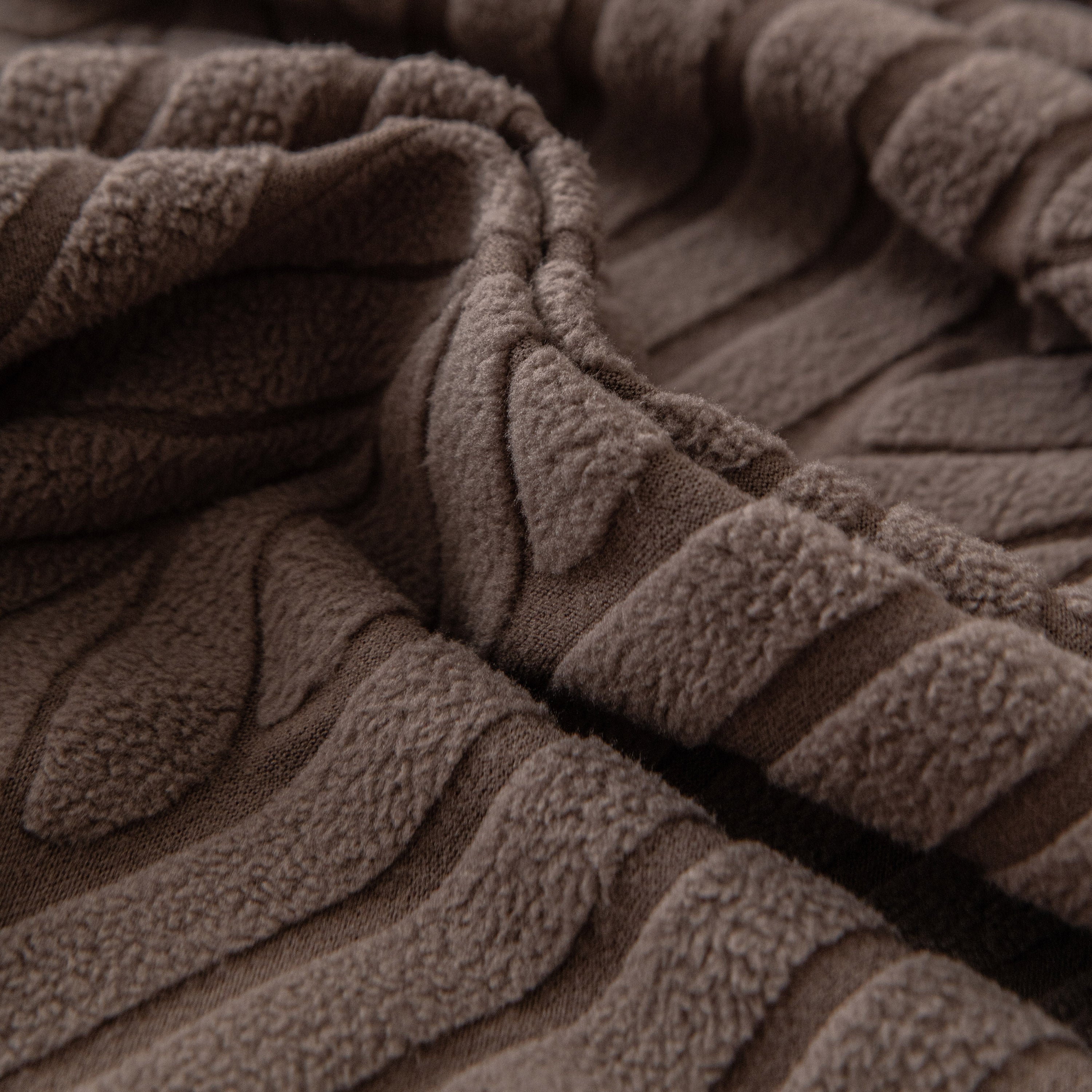 Plush Fleece Sofa Slipcover with 3D Wheat Pattern, Cozy High-Stretch Couch Cover - Image 83