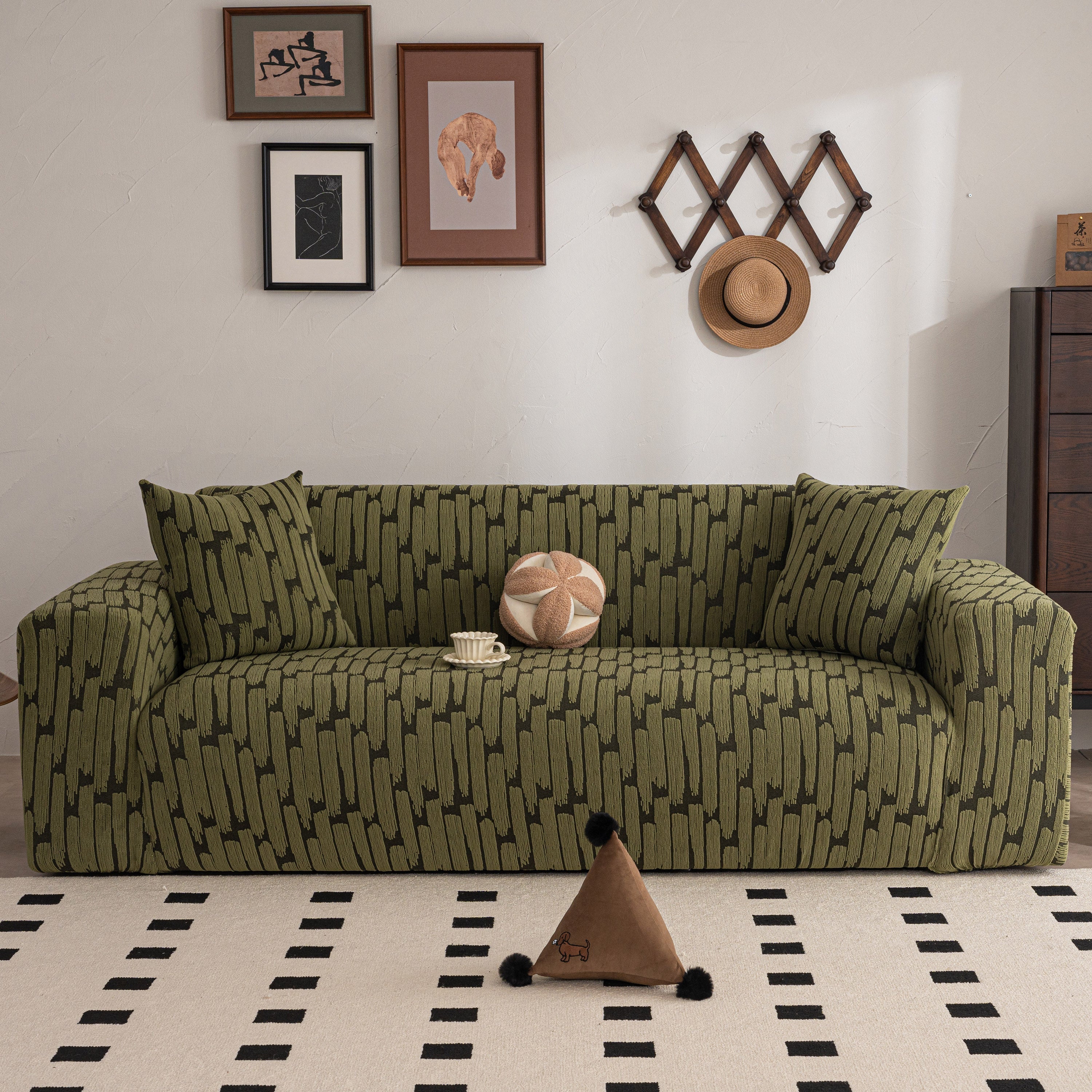 Plush Fleece Stretch Sofa Cover, Super Soft Textured Geometric Couch Slipcover - Image 20