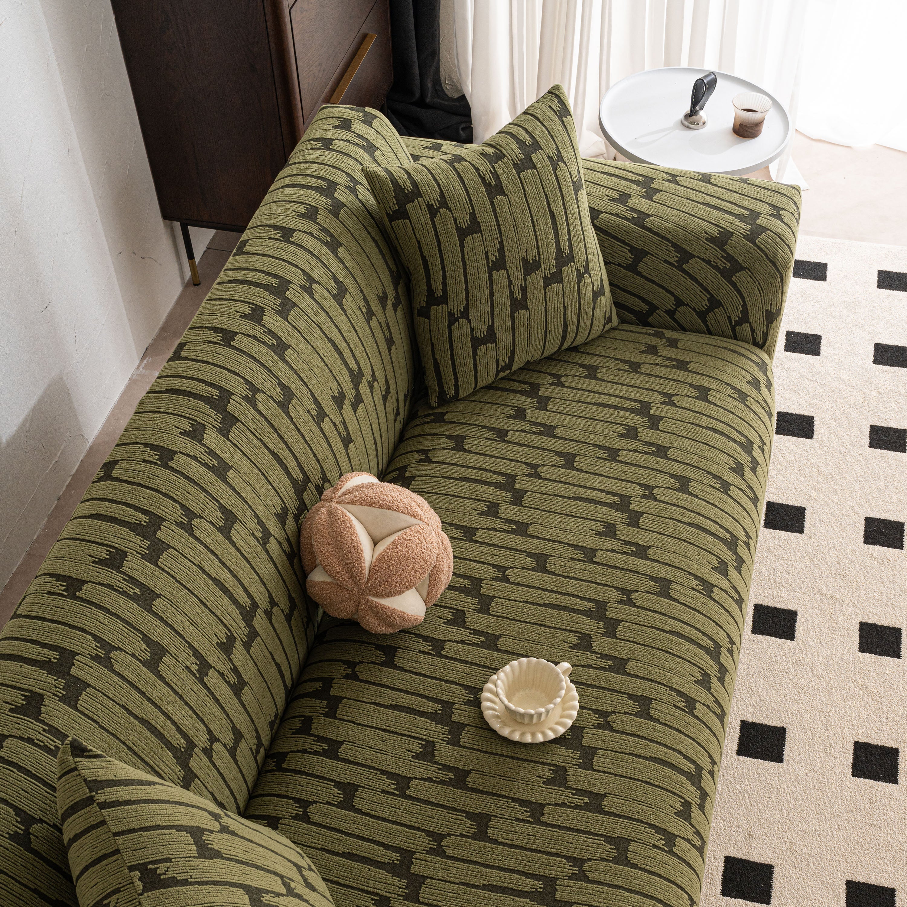 Plush Fleece Stretch Sofa Cover, Super Soft Textured Geometric Couch Slipcover - Image 28