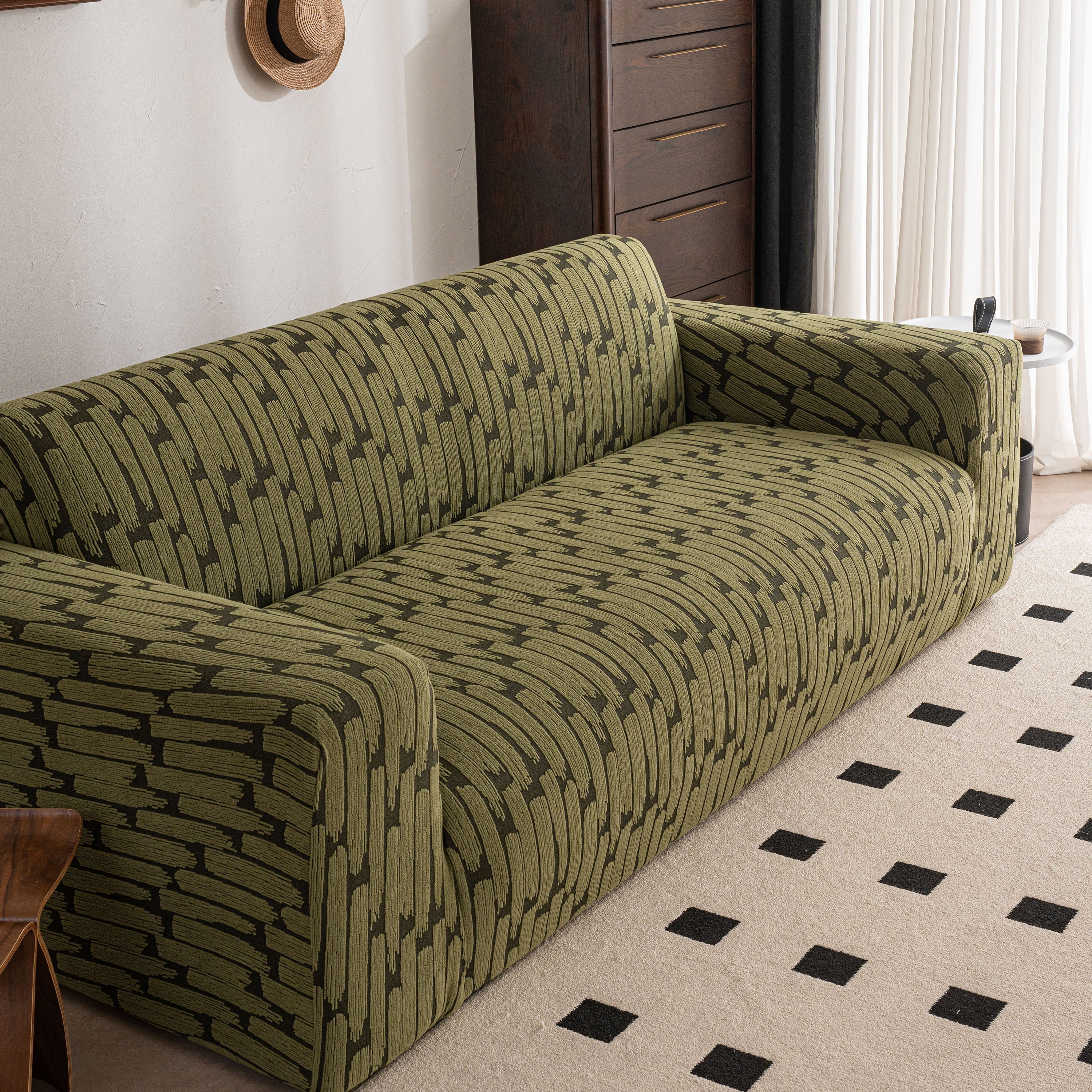Plush Fleece Stretch Sofa Cover, Super Soft Textured Geometric Couch Slipcover - Image 34