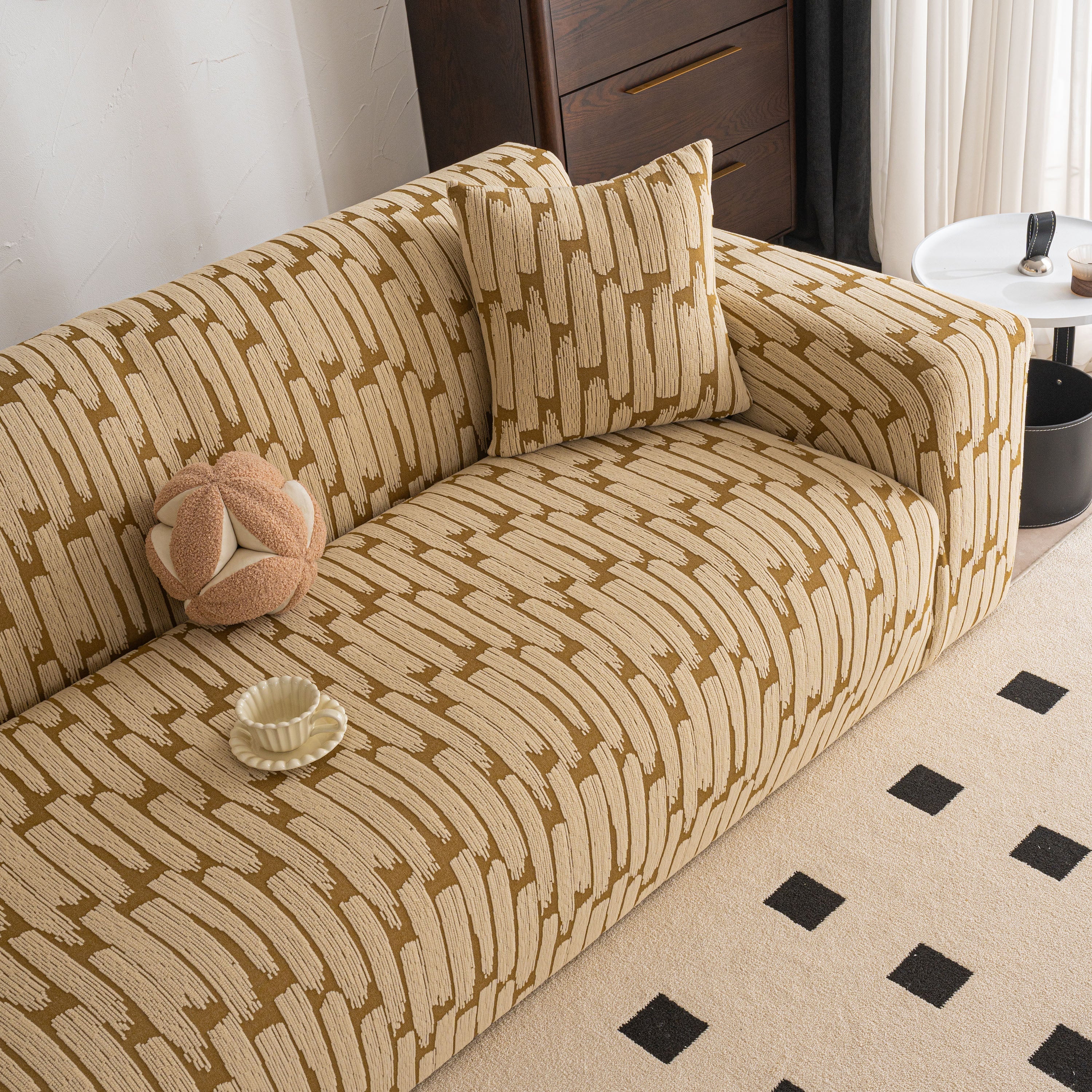 Plush Fleece Stretch Sofa Cover, Super Soft Textured Geometric Couch Slipcover - Image 43