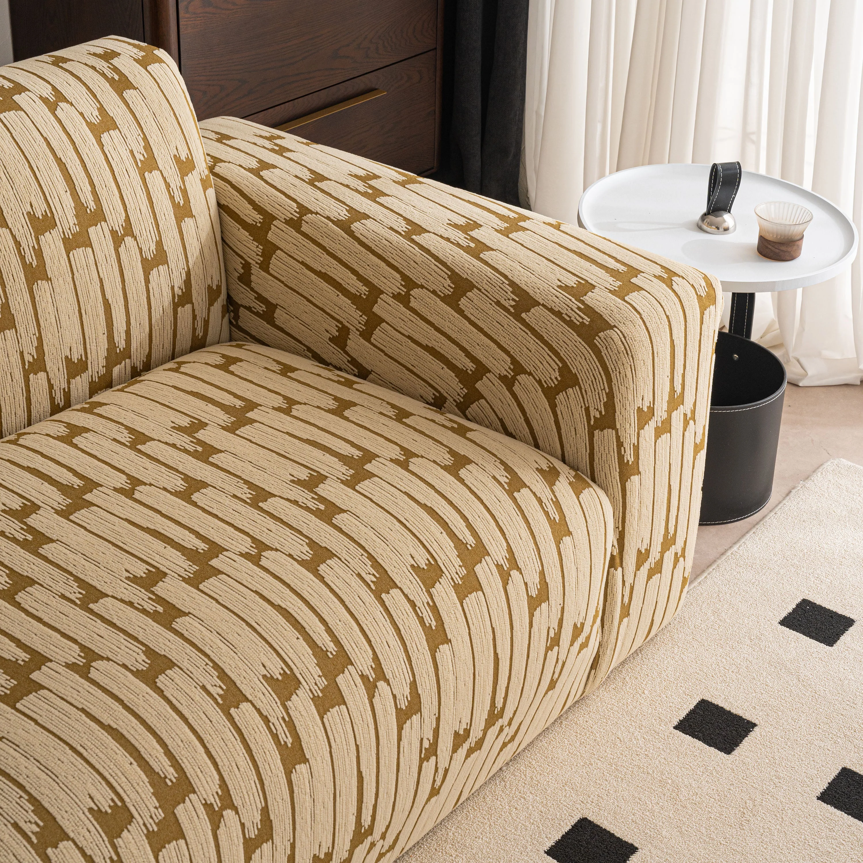 Plush Fleece Stretch Sofa Cover, Super Soft Textured Geometric Couch Slipcover - Image 55