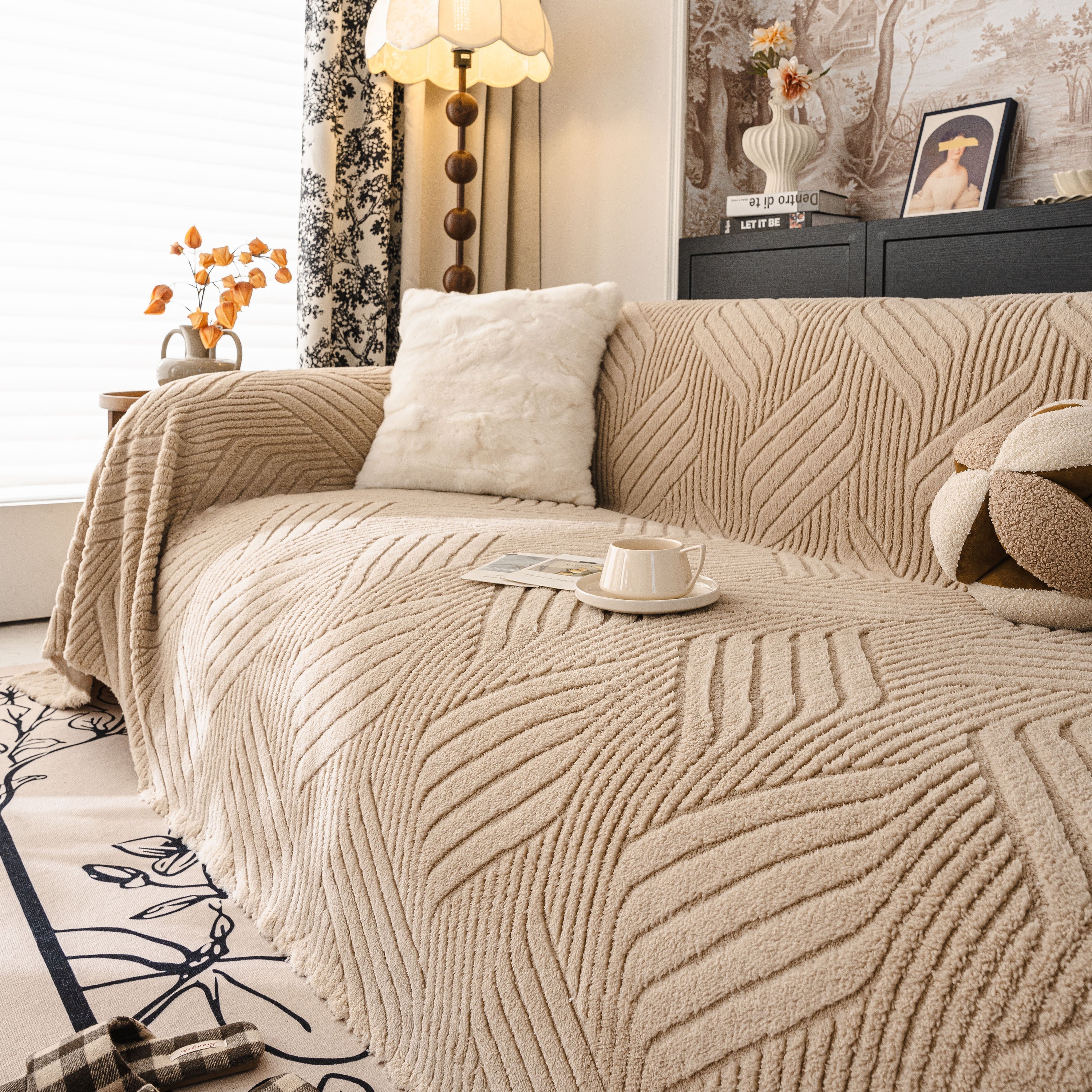 Plush Fleece Washable Sofa Throw Blanket, Soft & Cozy Furniture Protector for Couch - Image 100