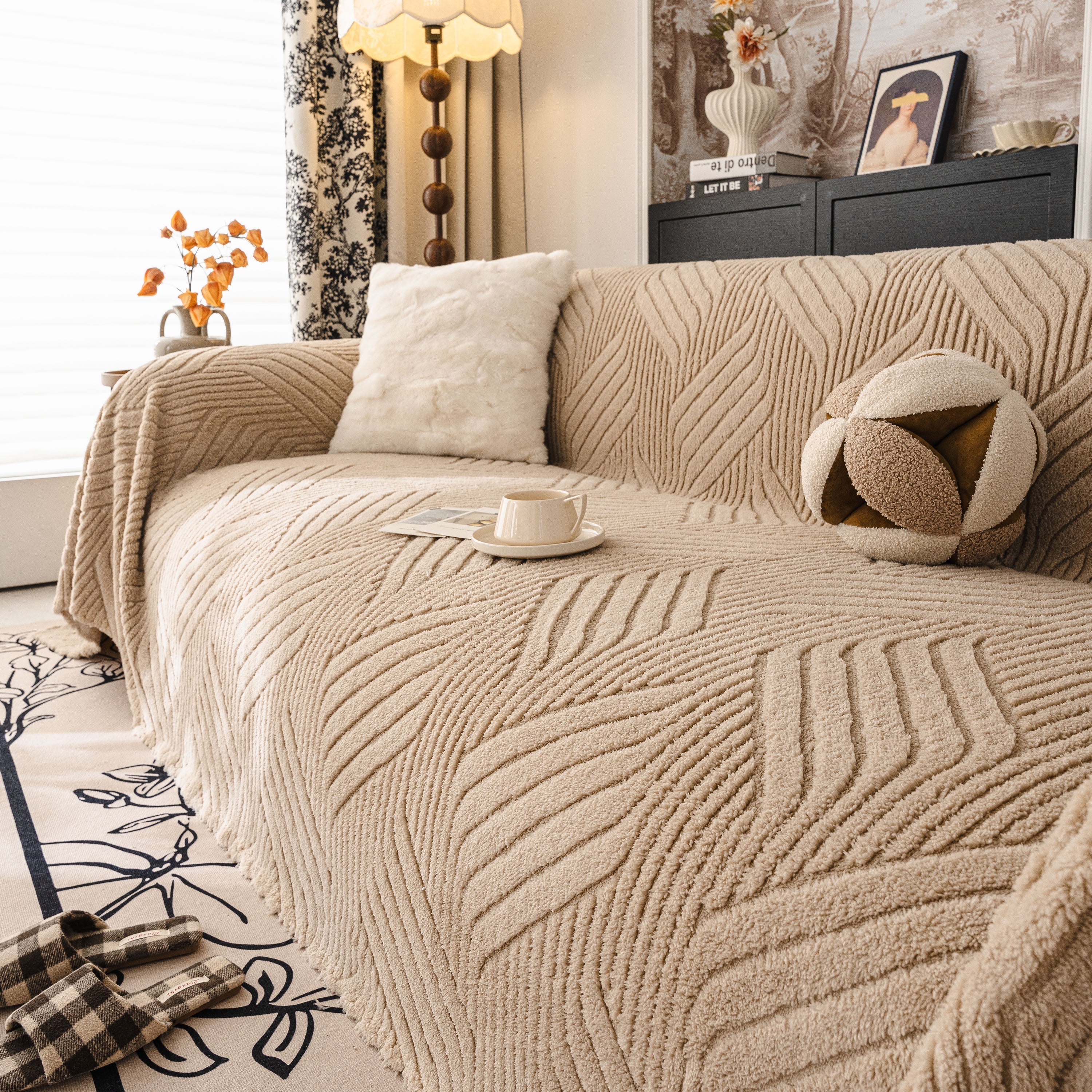 Plush Fleece Washable Sofa Throw Blanket, Soft & Cozy Furniture Protector for Couch - Image 102