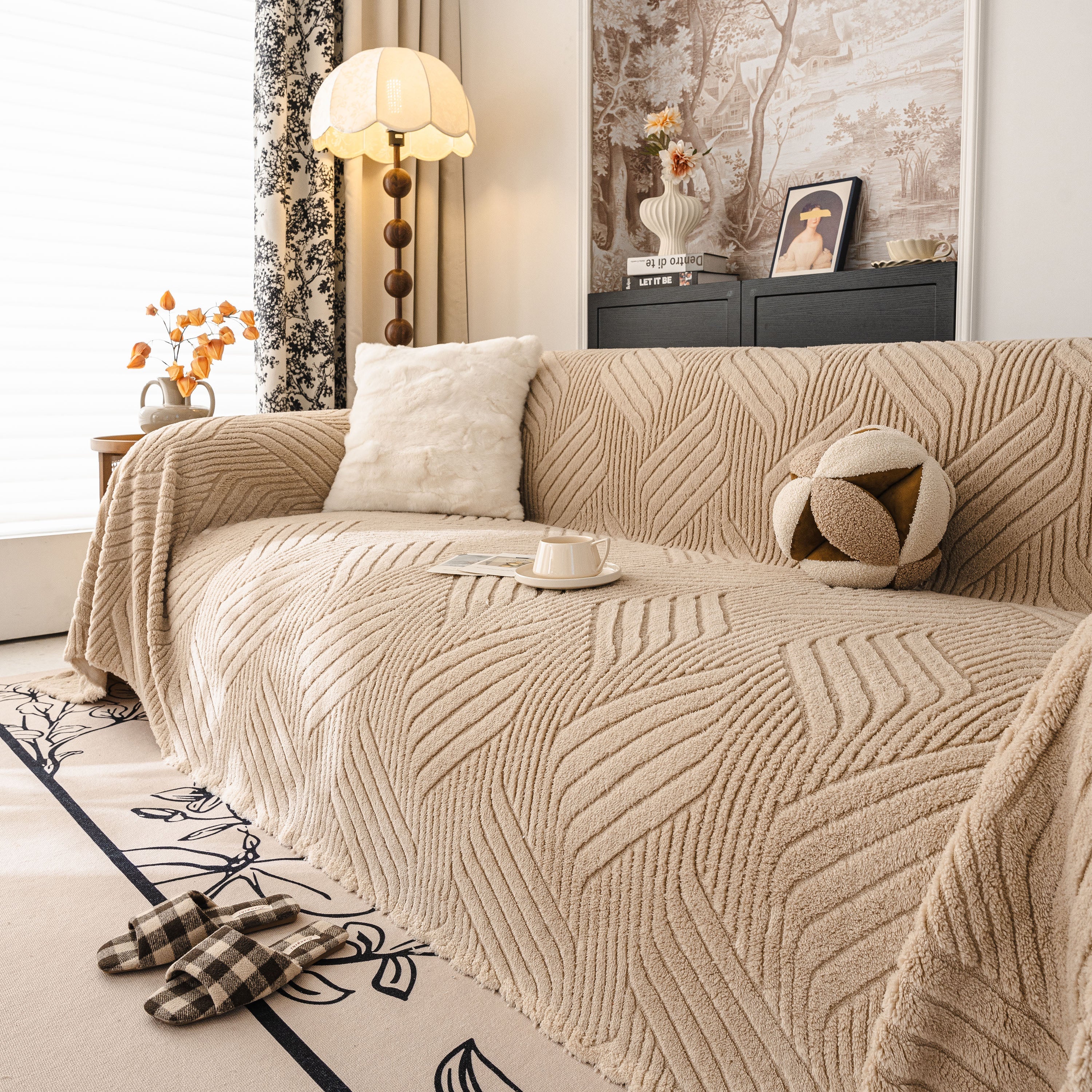Plush Fleece Washable Sofa Throw Blanket, Soft & Cozy Furniture Protector for Couch - Image 103
