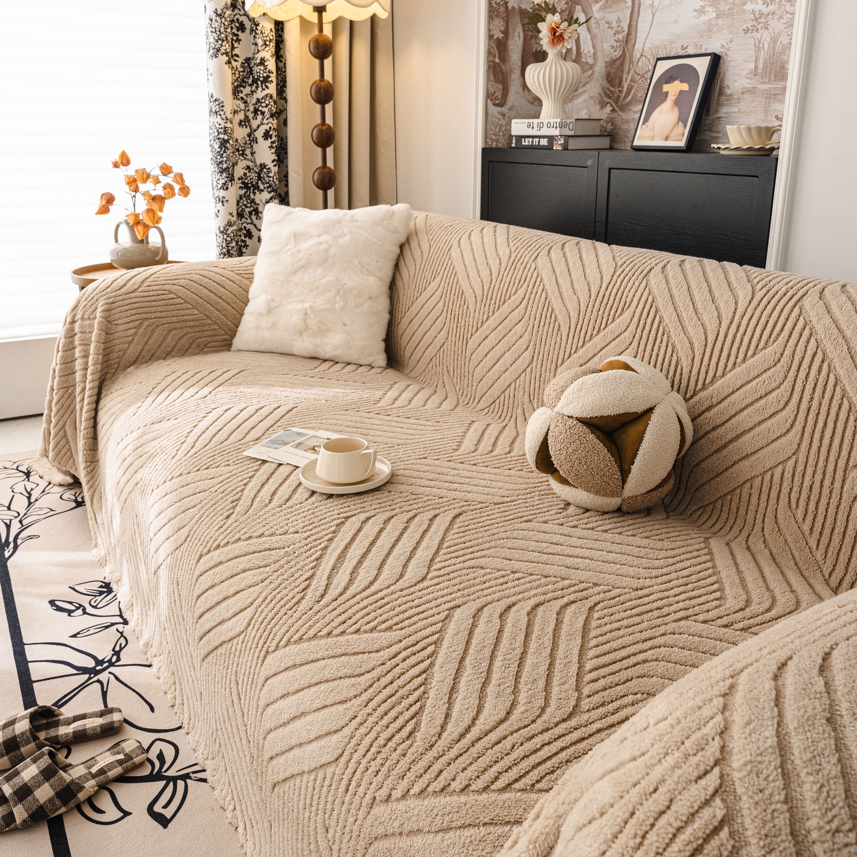 Plush Fleece Washable Sofa Throw Blanket, Soft & Cozy Furniture Protector for Couch - Image 104