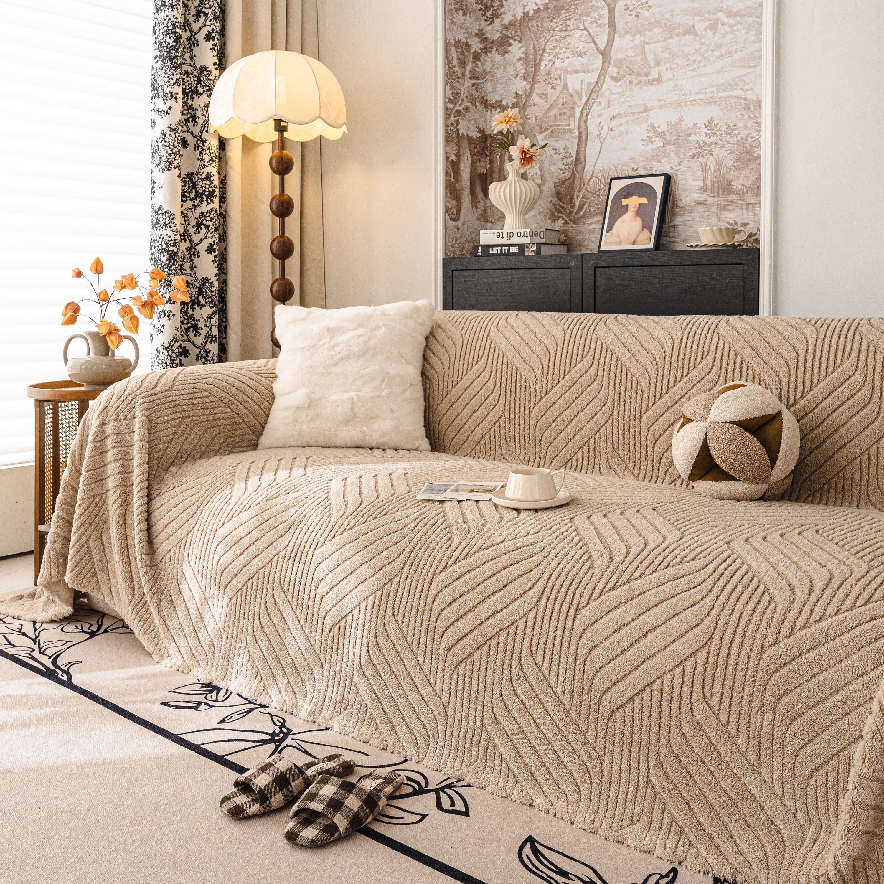 Plush Fleece Washable Sofa Throw Blanket, Soft & Cozy Furniture Protector for Couch - Image 105
