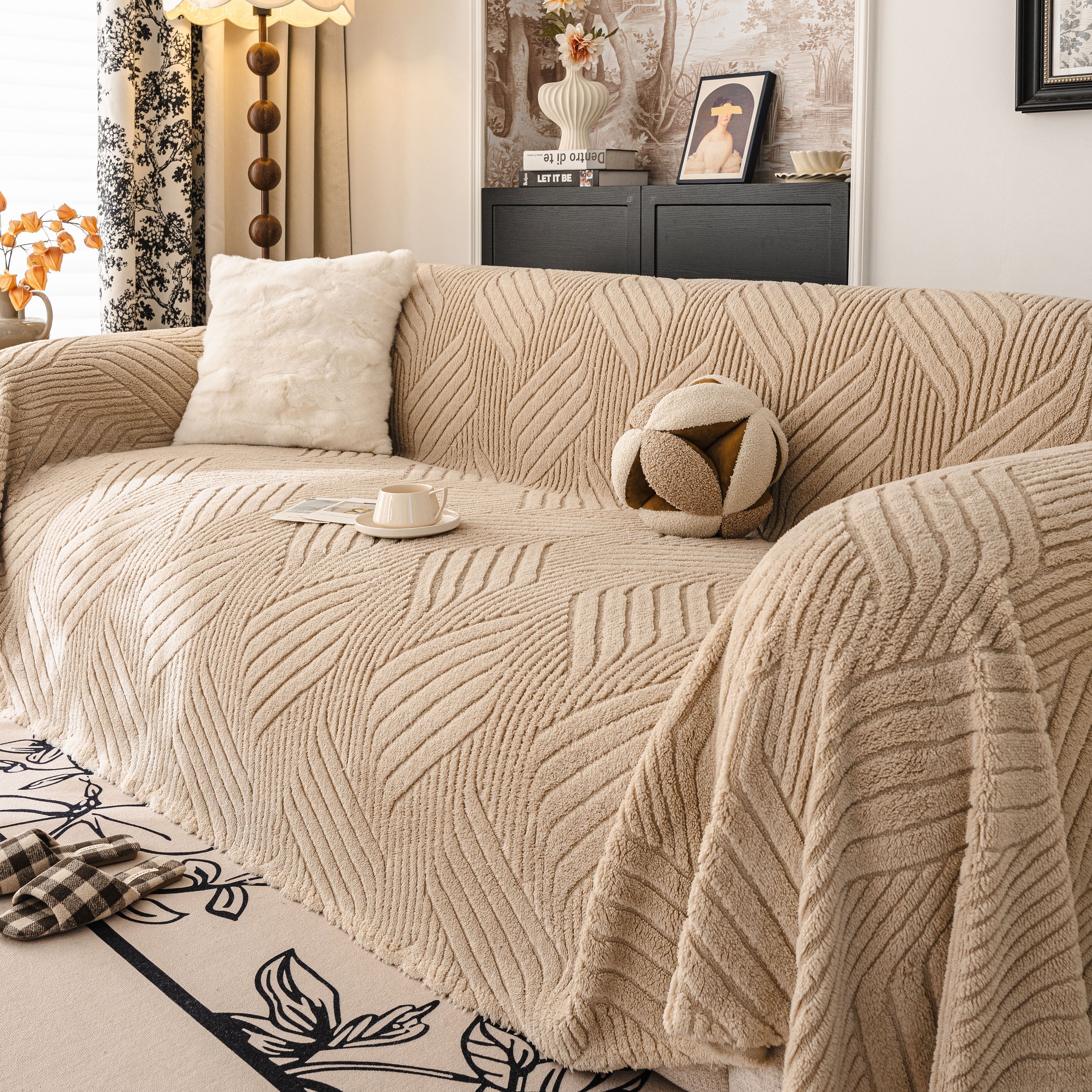 Plush Fleece Washable Sofa Throw Blanket, Soft & Cozy Furniture Protector for Couch - Image 106
