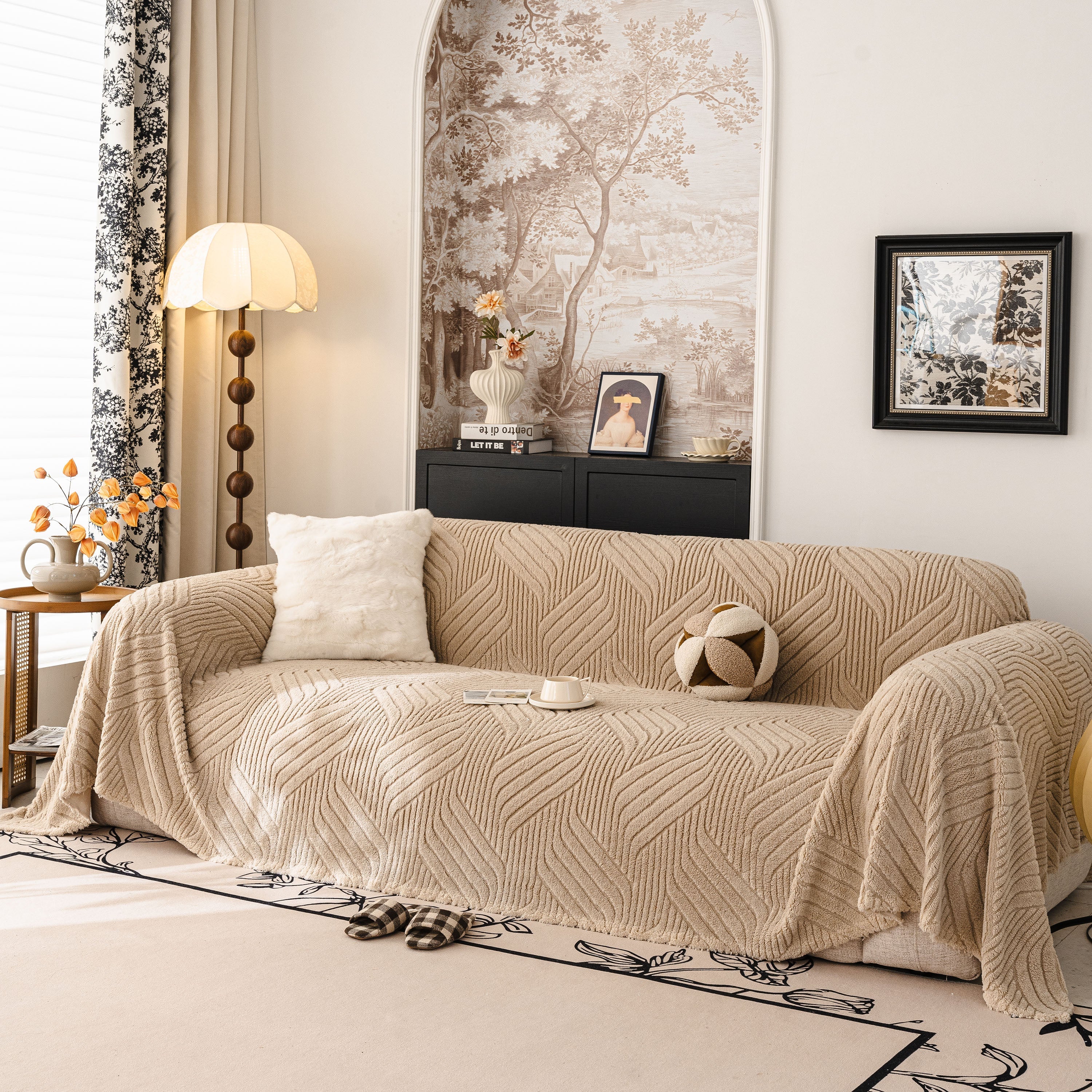 Plush Fleece Washable Sofa Throw Blanket, Soft & Cozy Furniture Protector for Couch - Image 109