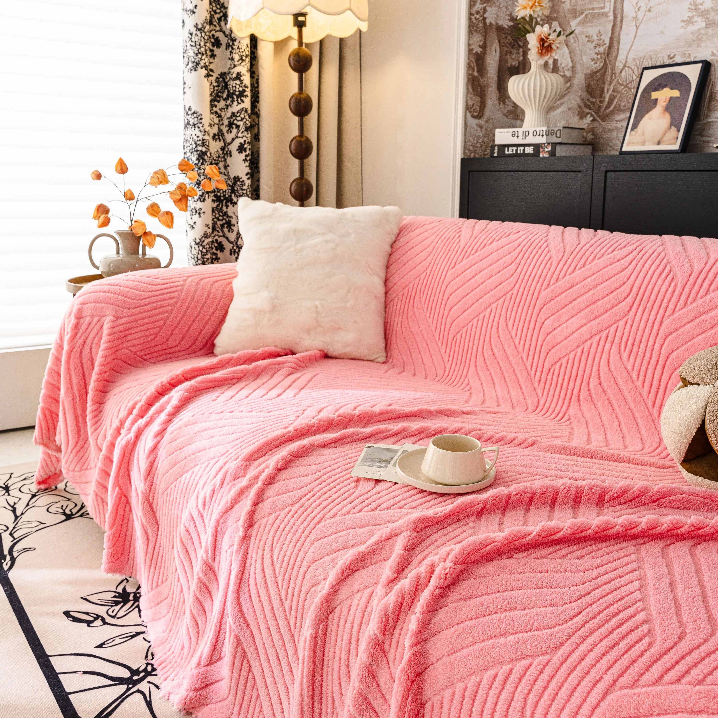 Plush Fleece Washable Sofa Throw Blanket, Soft & Cozy Furniture Protector for Couch - Image 14