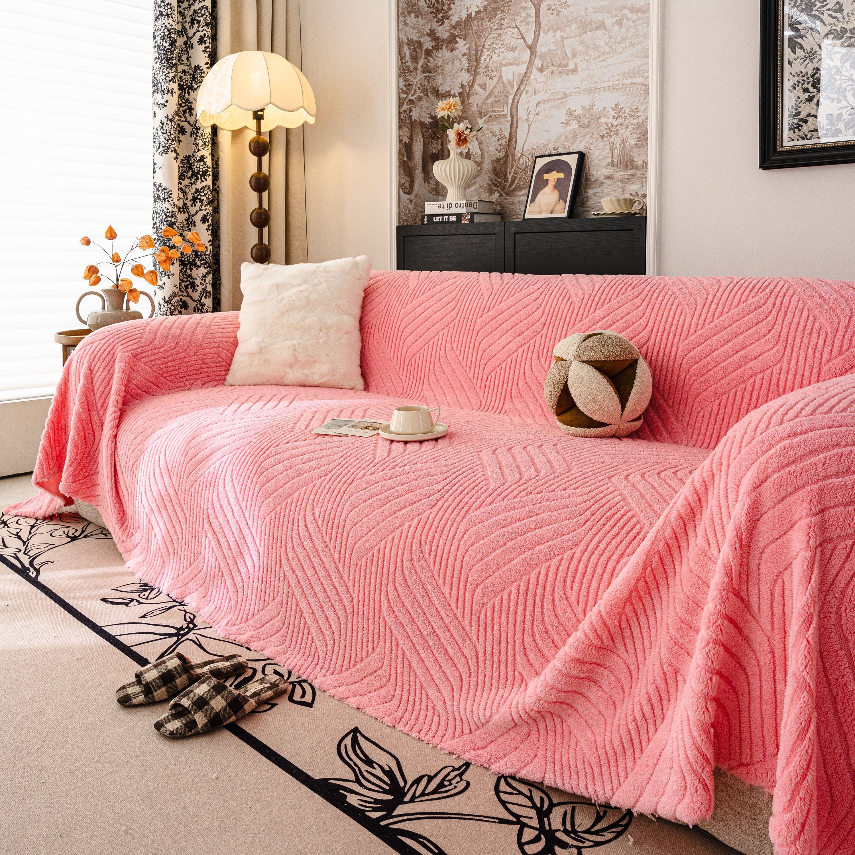 Plush Fleece Washable Sofa Throw Blanket, Soft & Cozy Furniture Protector for Couch - Image 18