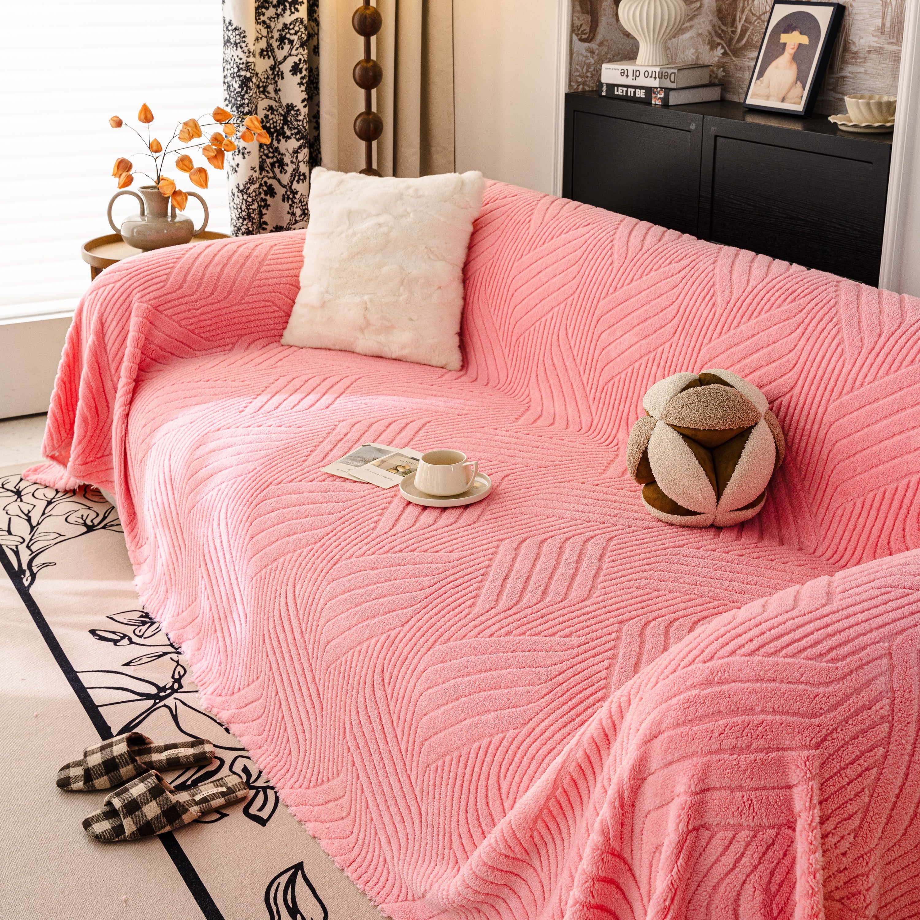 Plush Fleece Washable Sofa Throw Blanket, Soft & Cozy Furniture Protector for Couch - Image 19
