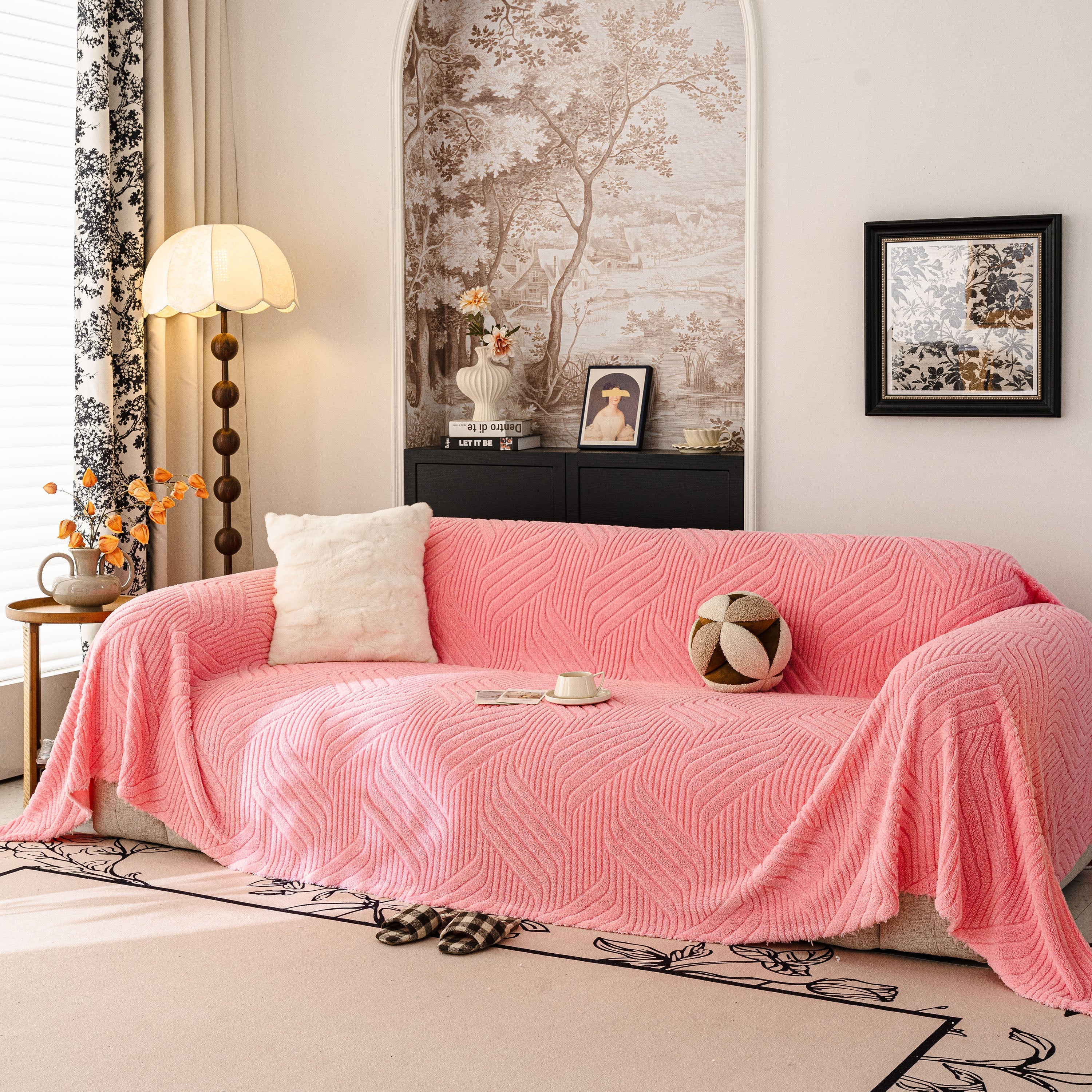 Plush Fleece Washable Sofa Throw Blanket, Soft & Cozy Furniture Protector for Couch - Image 2
