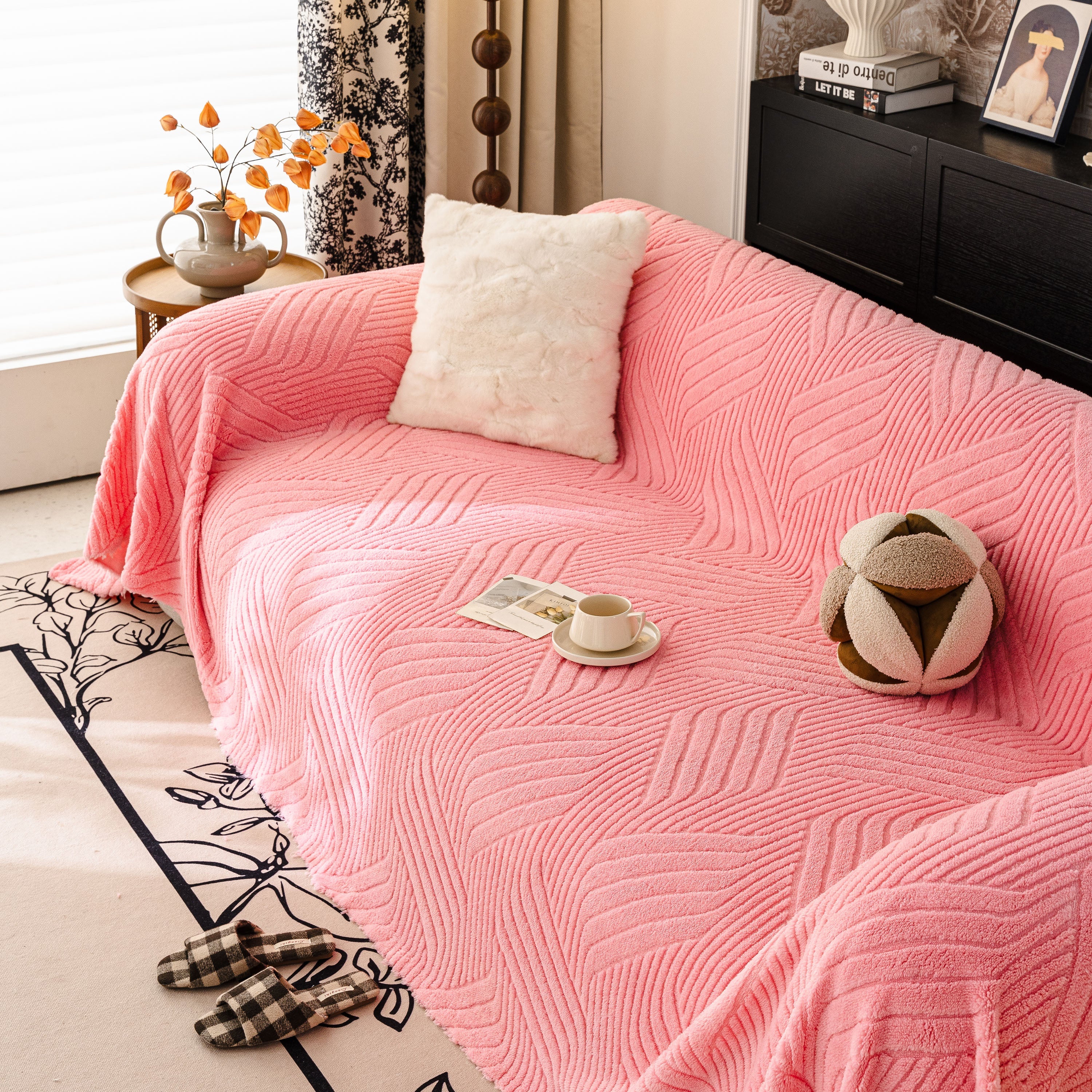 Plush Fleece Washable Sofa Throw Blanket, Soft & Cozy Furniture Protector for Couch - Image 20