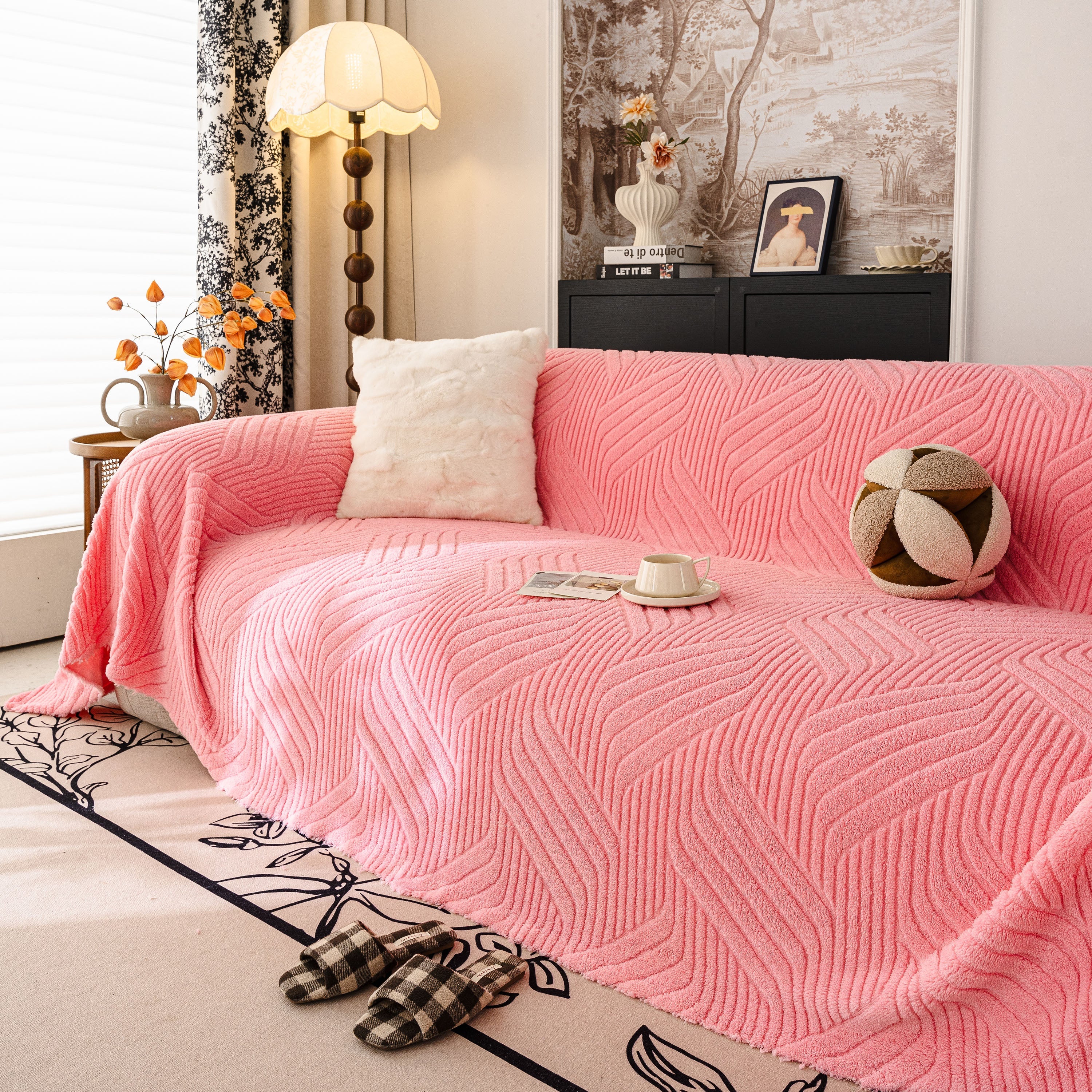 Plush Fleece Washable Sofa Throw Blanket, Soft & Cozy Furniture Protector for Couch - Image 23