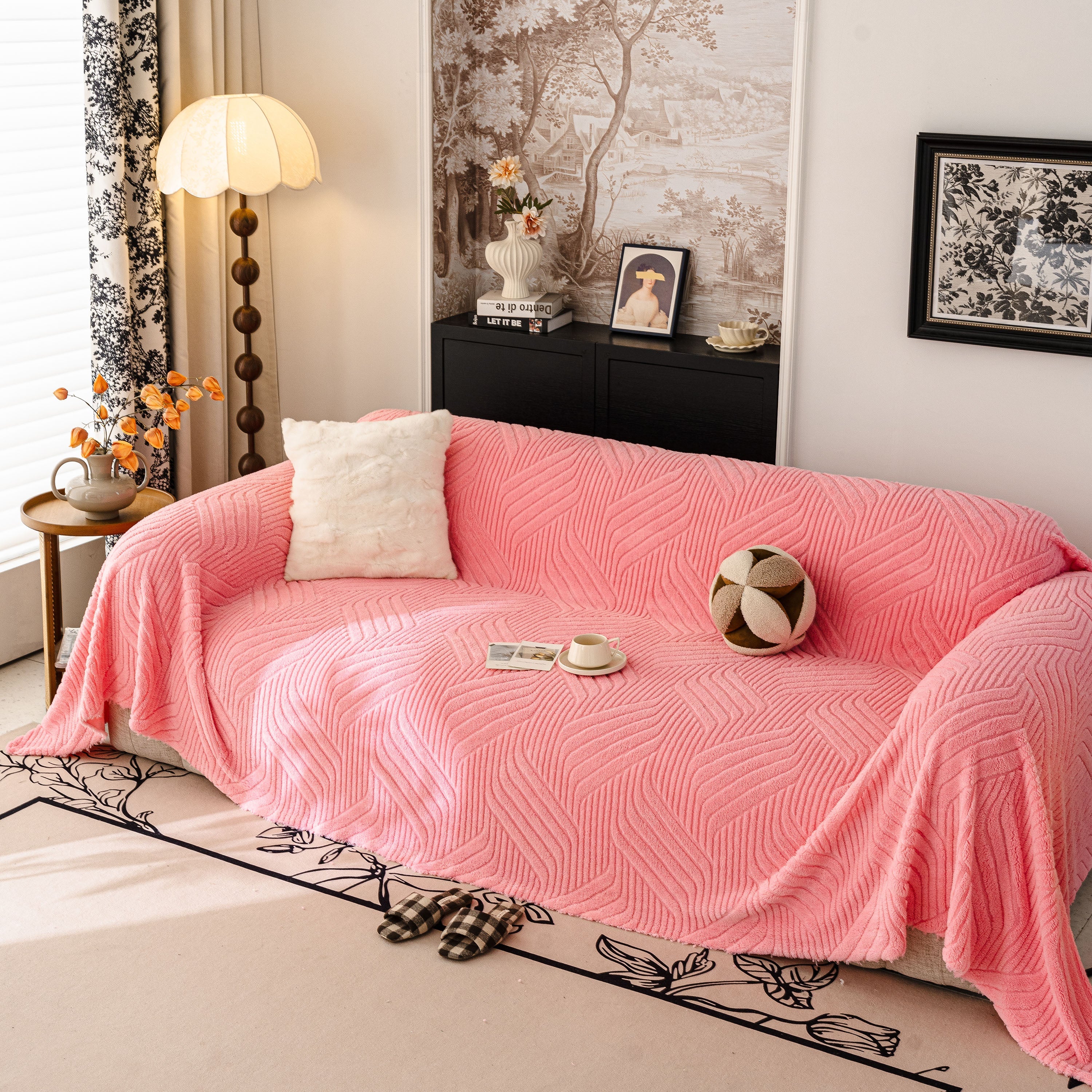 Plush Fleece Washable Sofa Throw Blanket, Soft & Cozy Furniture Protector for Couch - Image 3