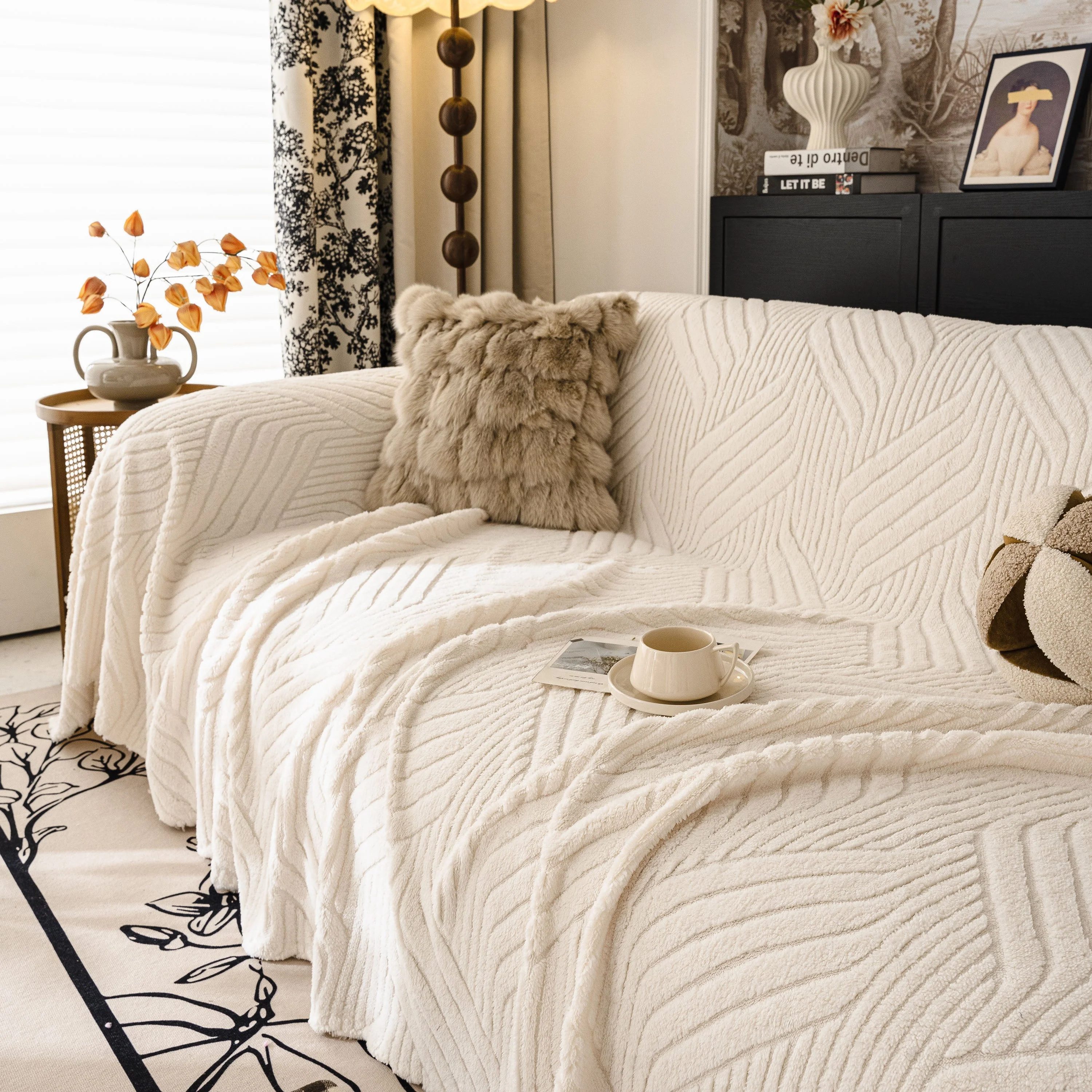 Plush Fleece Washable Sofa Throw Blanket, Soft & Cozy Furniture Protector for Couch - Image 39