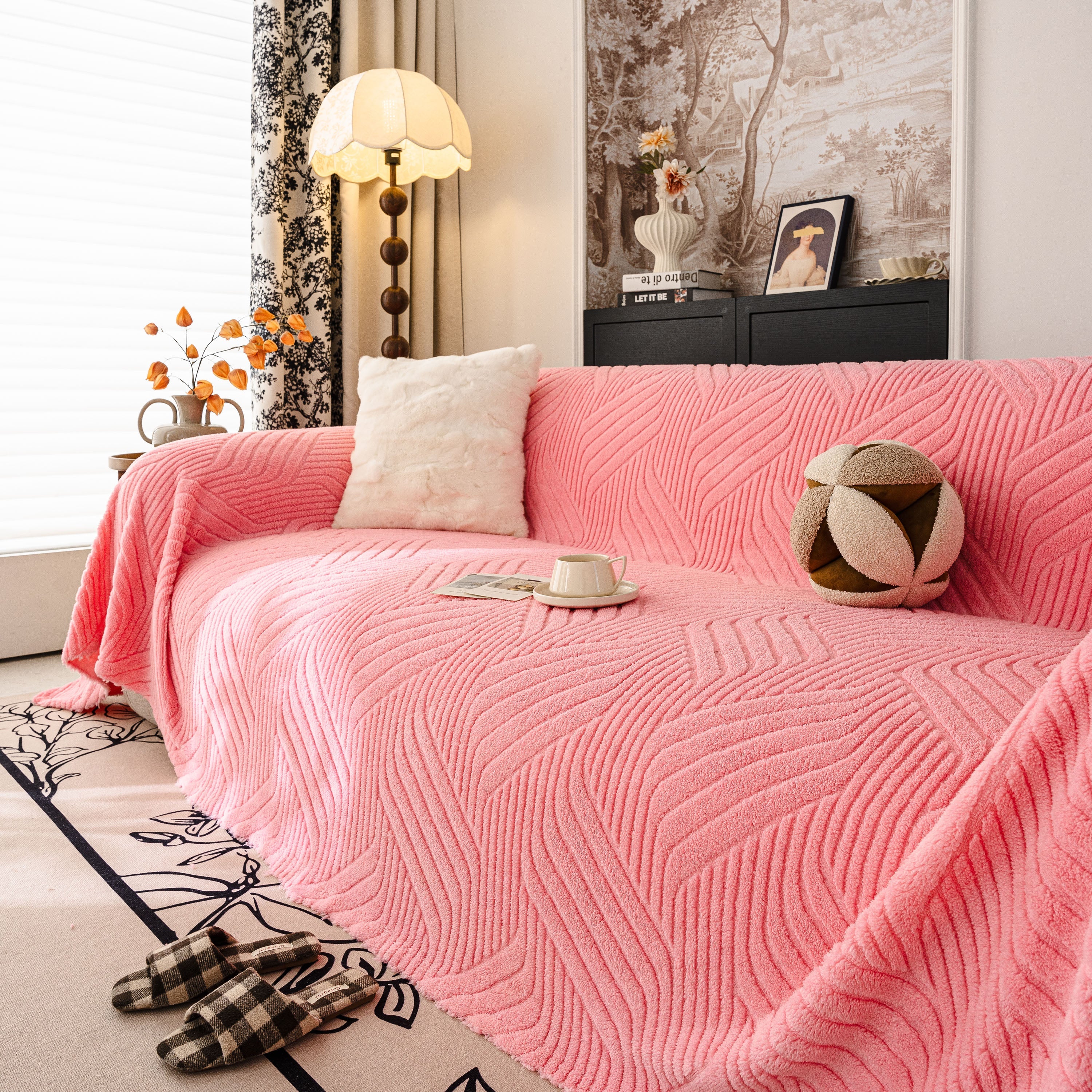 Plush Fleece Washable Sofa Throw Blanket, Soft & Cozy Furniture Protector for Couch - Image 4
