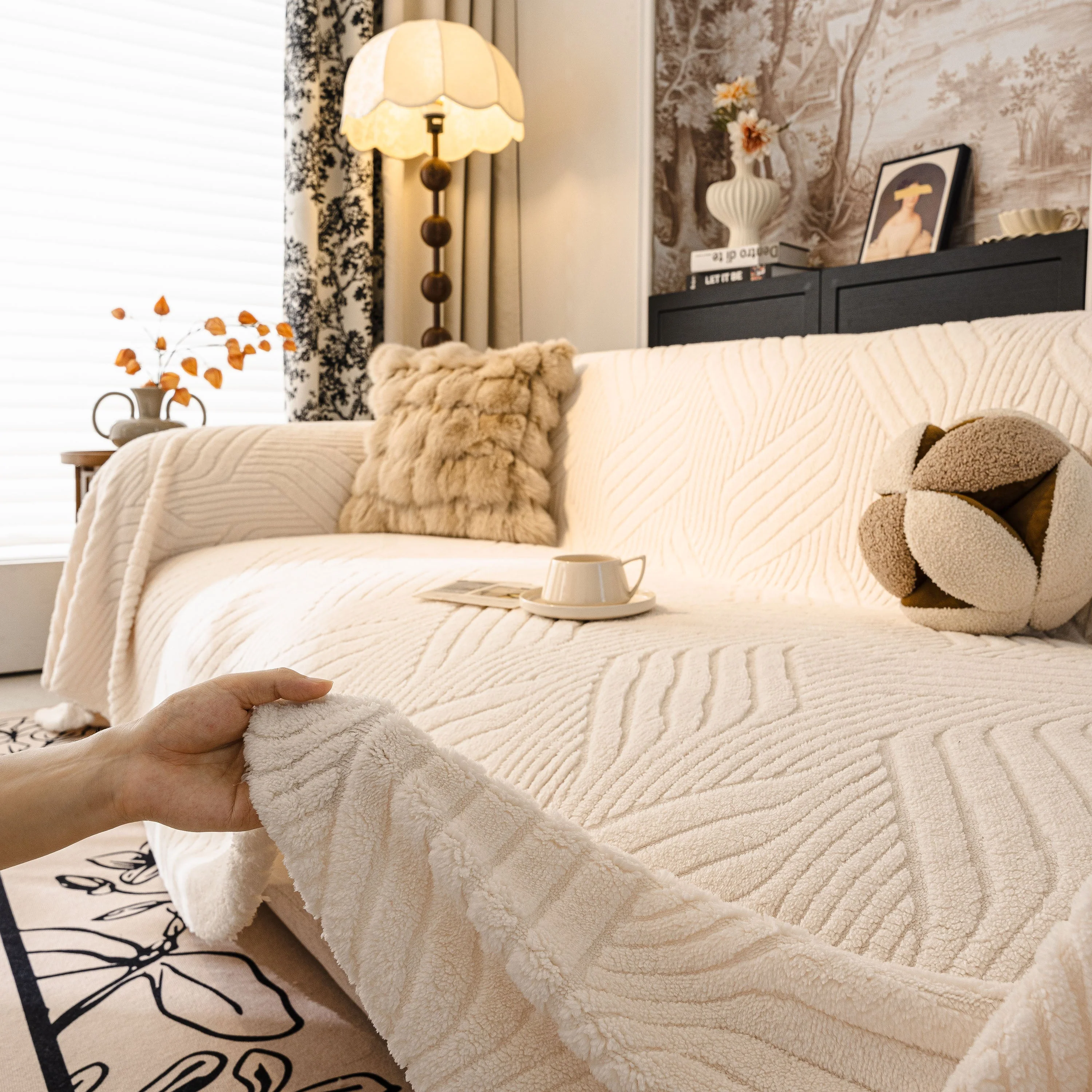 Plush Fleece Washable Sofa Throw Blanket, Soft & Cozy Furniture Protector for Couch - Image 42