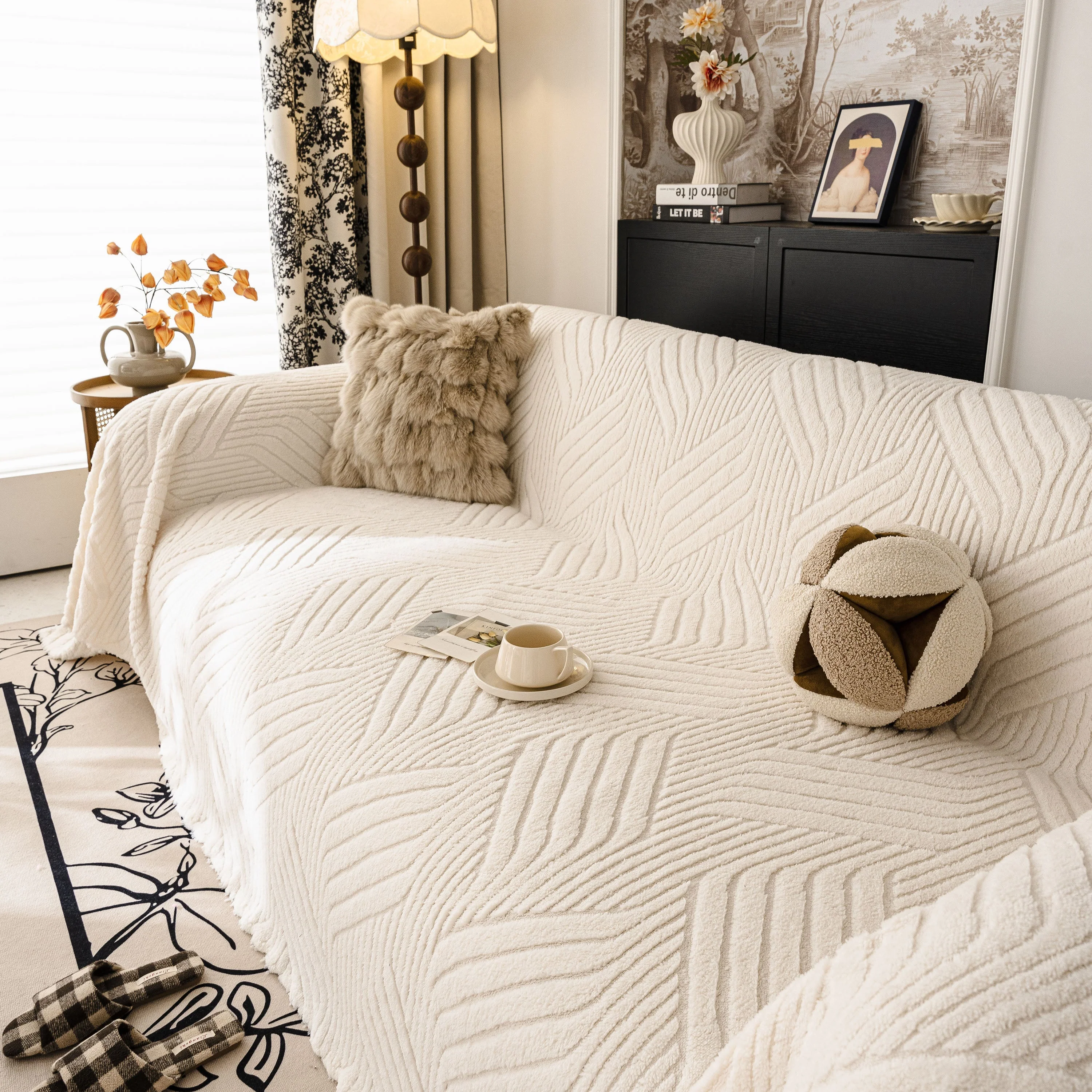 Plush Fleece Washable Sofa Throw Blanket, Soft & Cozy Furniture Protector for Couch - Image 47