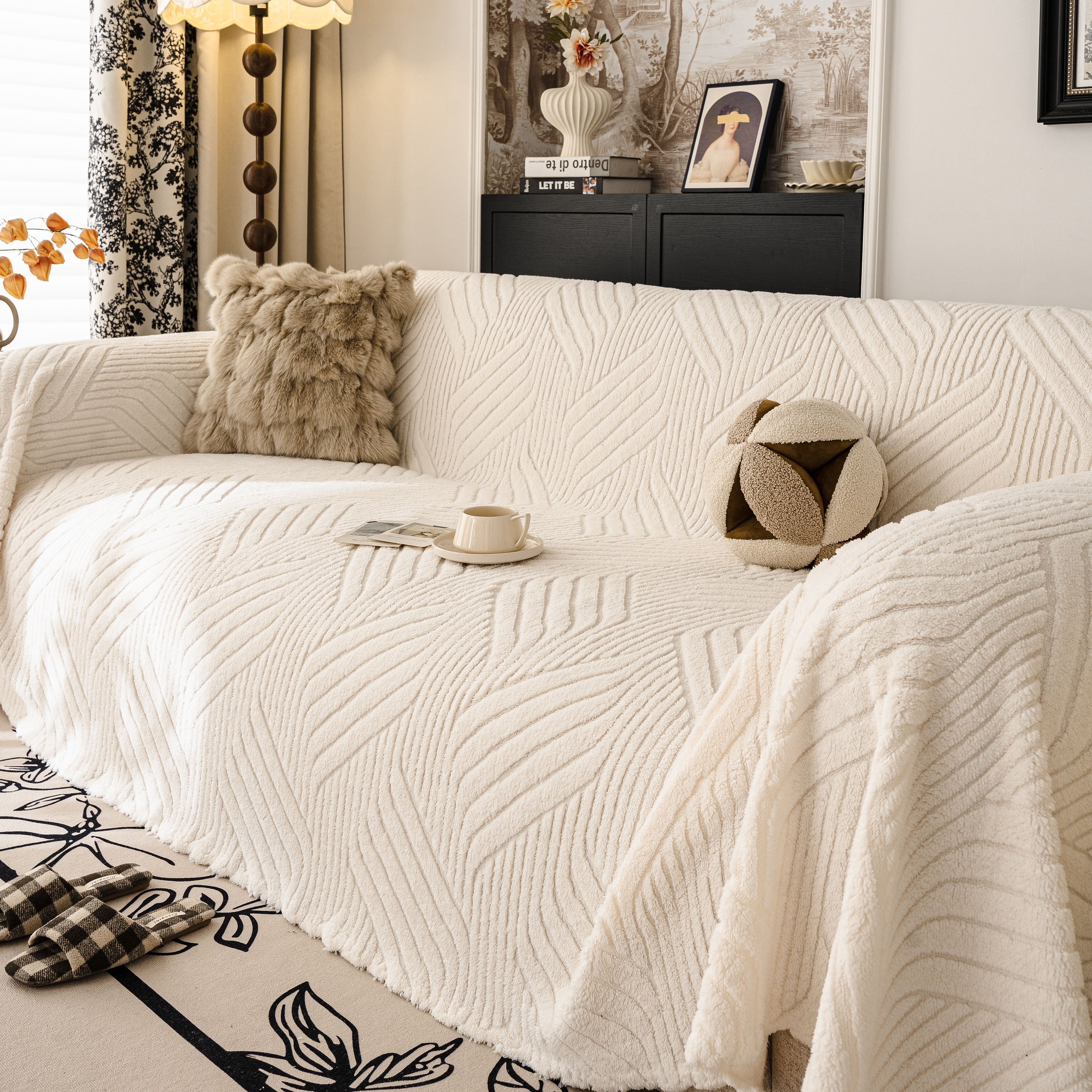 Plush Fleece Washable Sofa Throw Blanket, Soft & Cozy Furniture Protector for Couch - Image 49