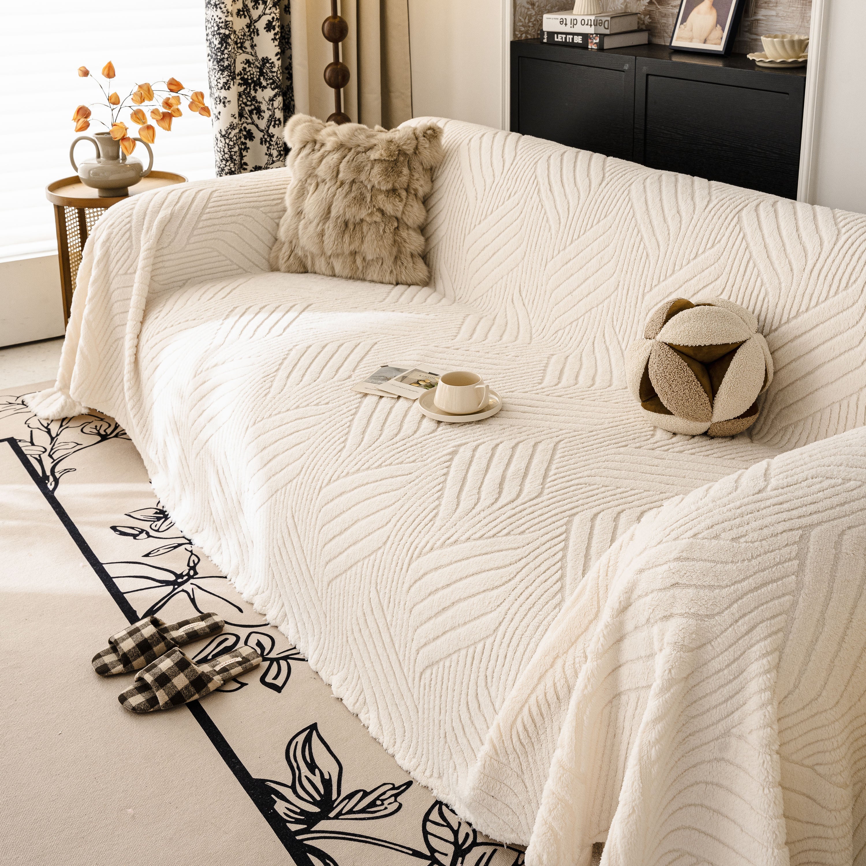 Plush Fleece Washable Sofa Throw Blanket, Soft & Cozy Furniture Protector for Couch - Image 51